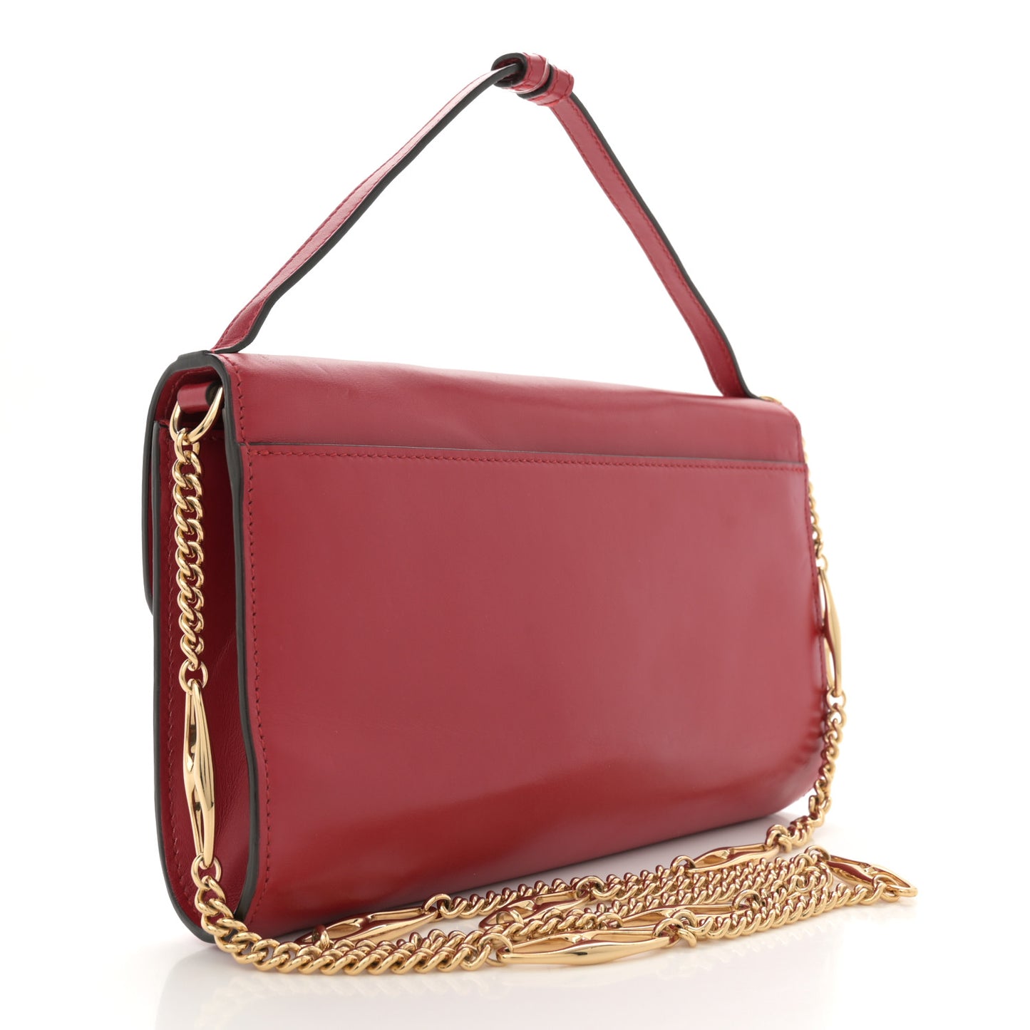 Smooth Calfskin Small Zumi Top Handle Shoulder Bag Hibiscus Red