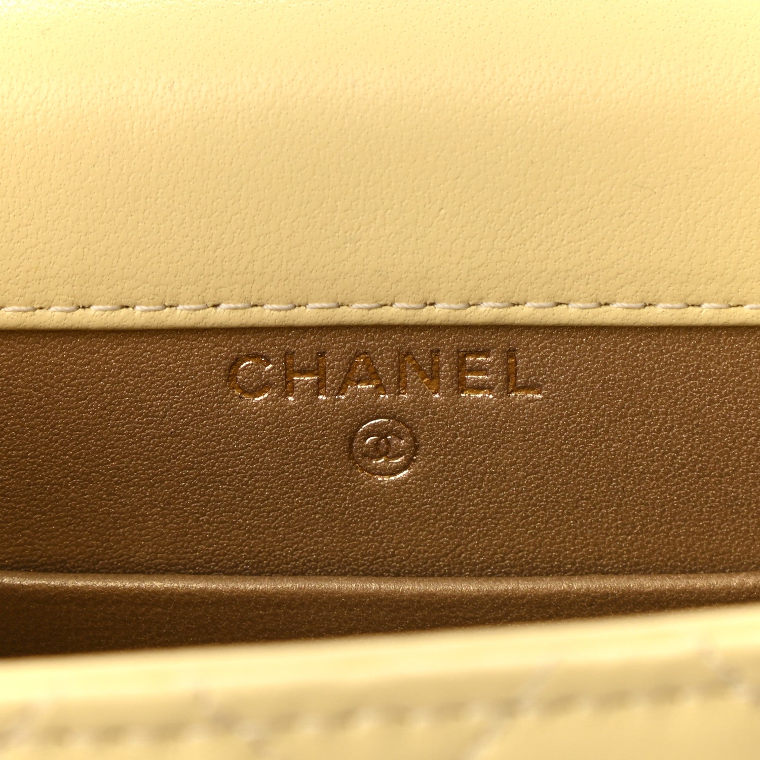 Chanel Lambskin Quilted Pearl Crush Phone Holder With Chain Yellow 6 of 12