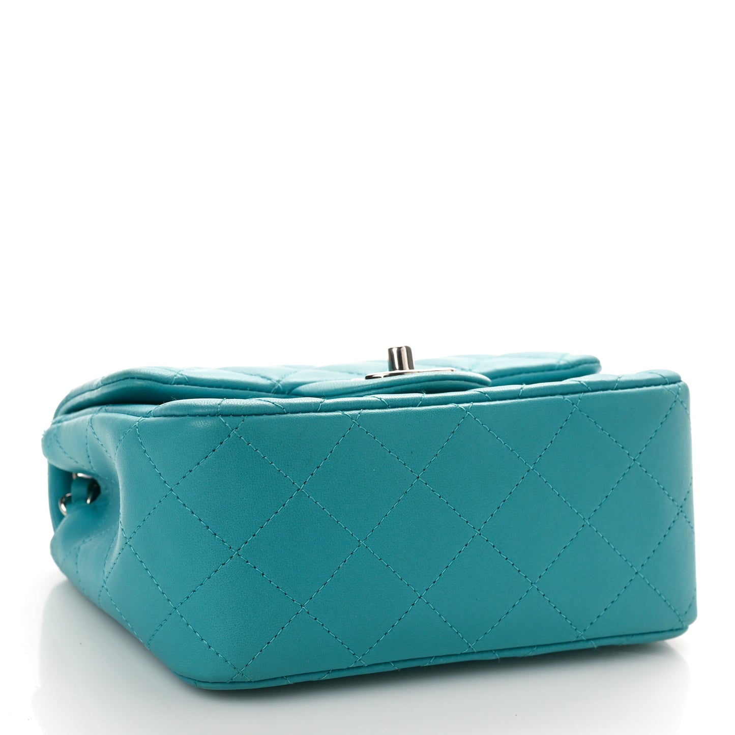 Lambskin Quilted Mini Square Flap Blue