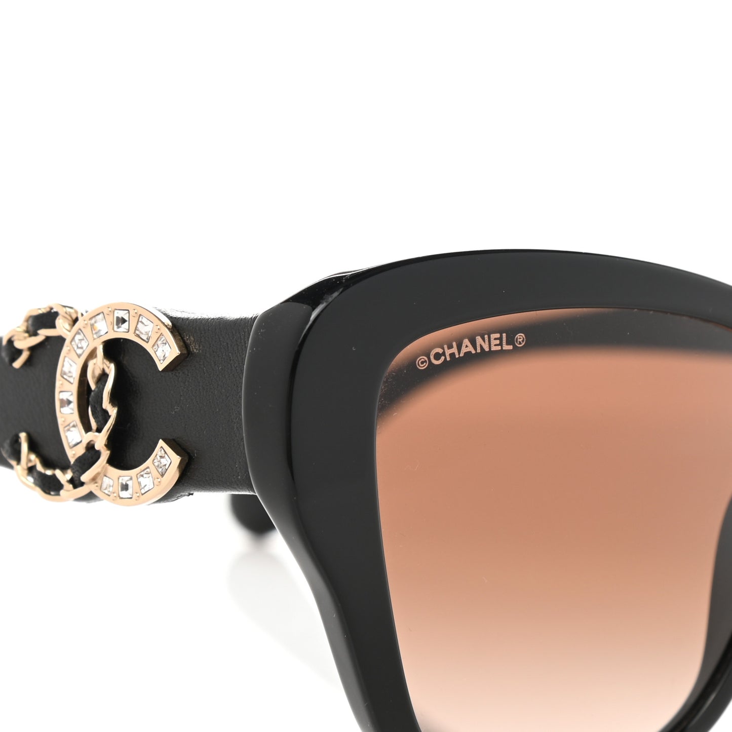 Acetate Lambskin CC Sunglasses 5457-Q-A Black