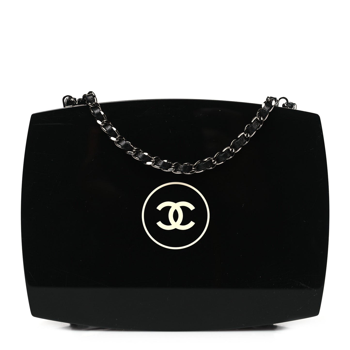 Plexiglass Compact Box Clutch Black