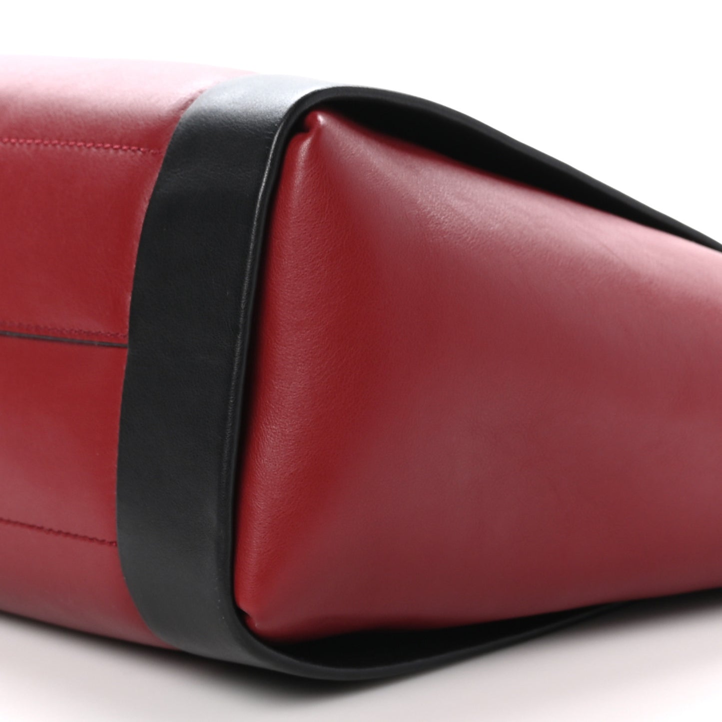 Calfskin Embossed Signature Shopper Black Red