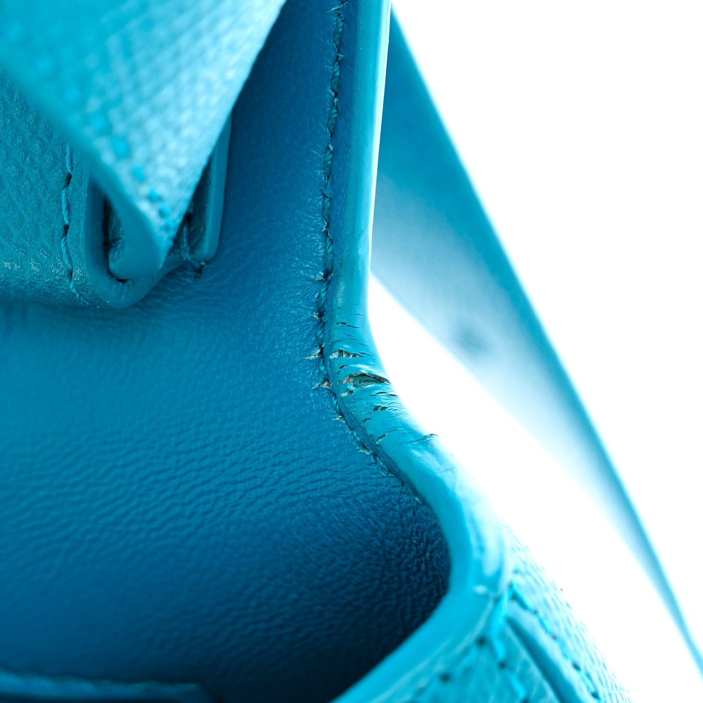 Grained Calfskin Small Downtown Shoulder Bag Turquoise