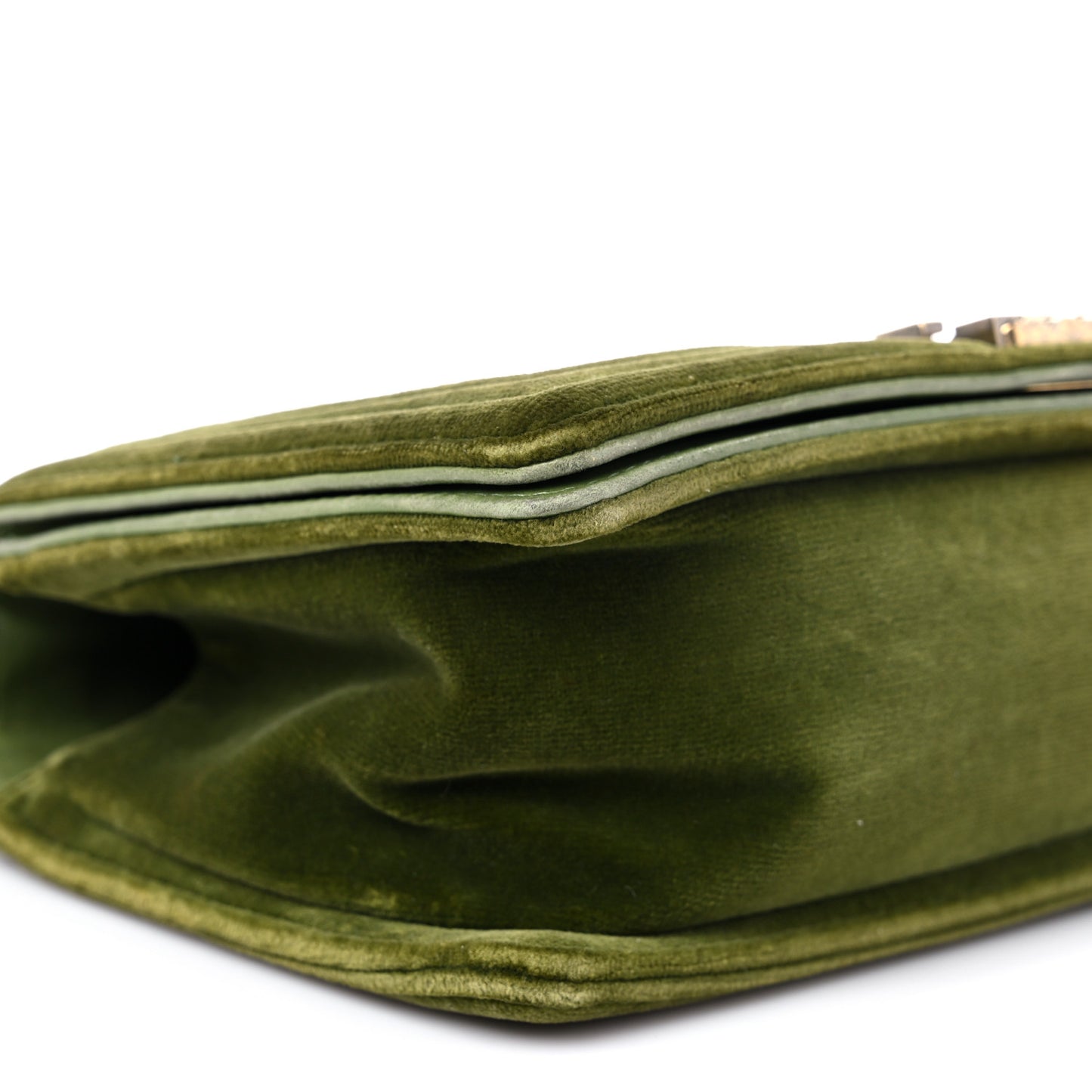 Velvet Tweed Medium Boy Flap Green