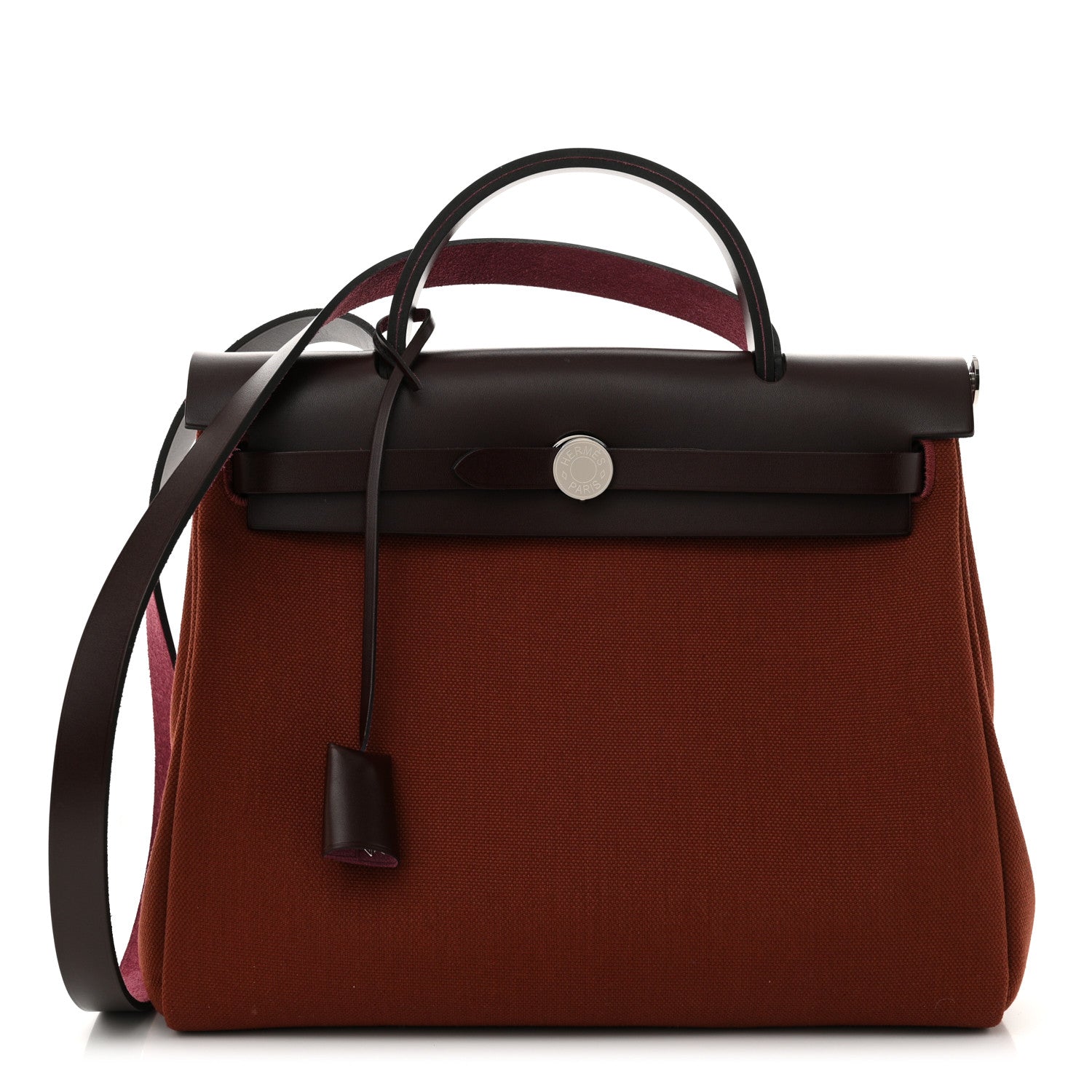 Hermes Military Toile Vache Hunter Herbag Zip 31 PM Rouge H Ebene 1 of 12