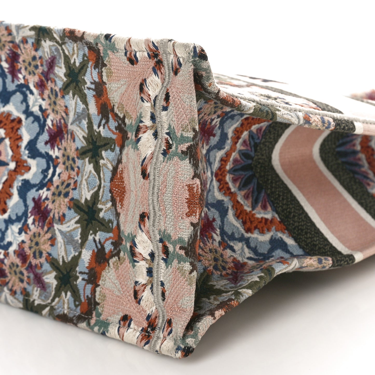 Canvas Embroidered Large Kaleidioroscopic Book Tote Multicolor