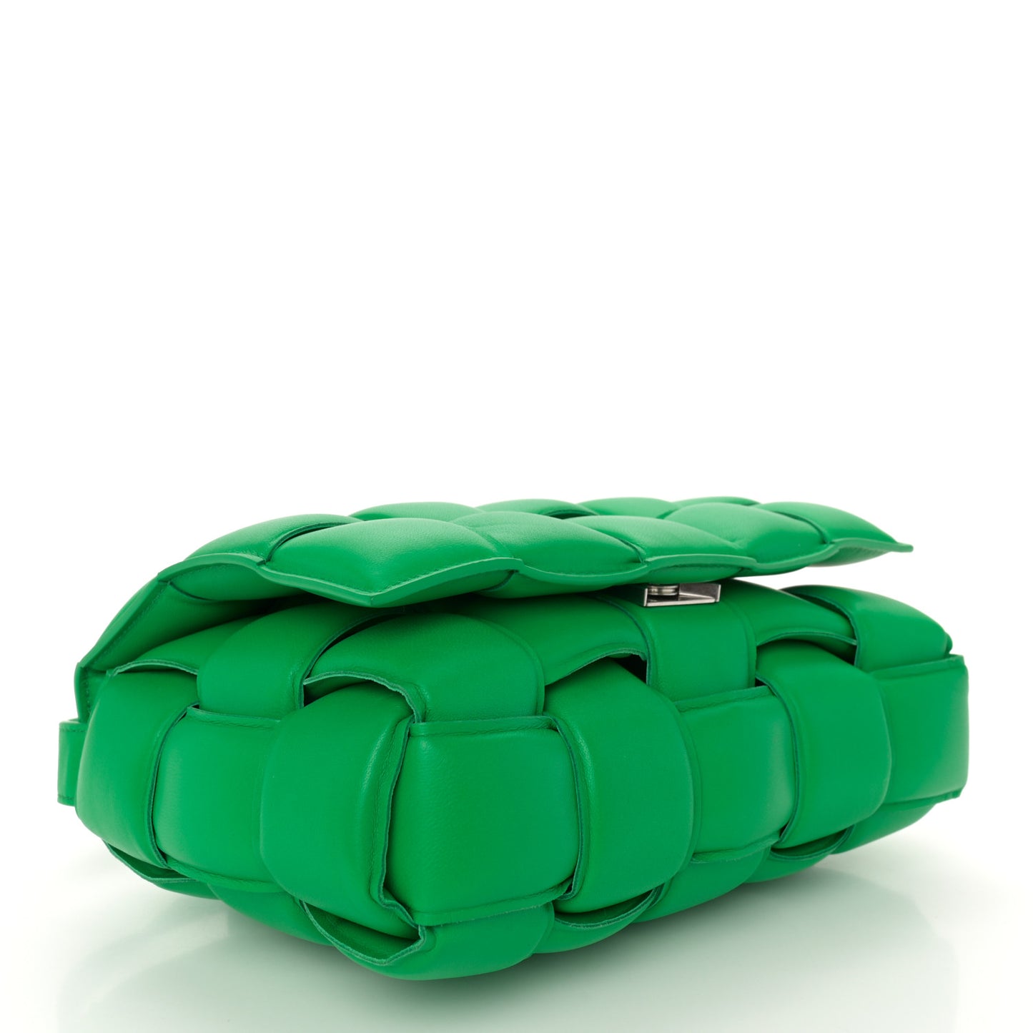 Nappa Maxi Intreccio Padded Cassette Crossbody Bag Parakeet