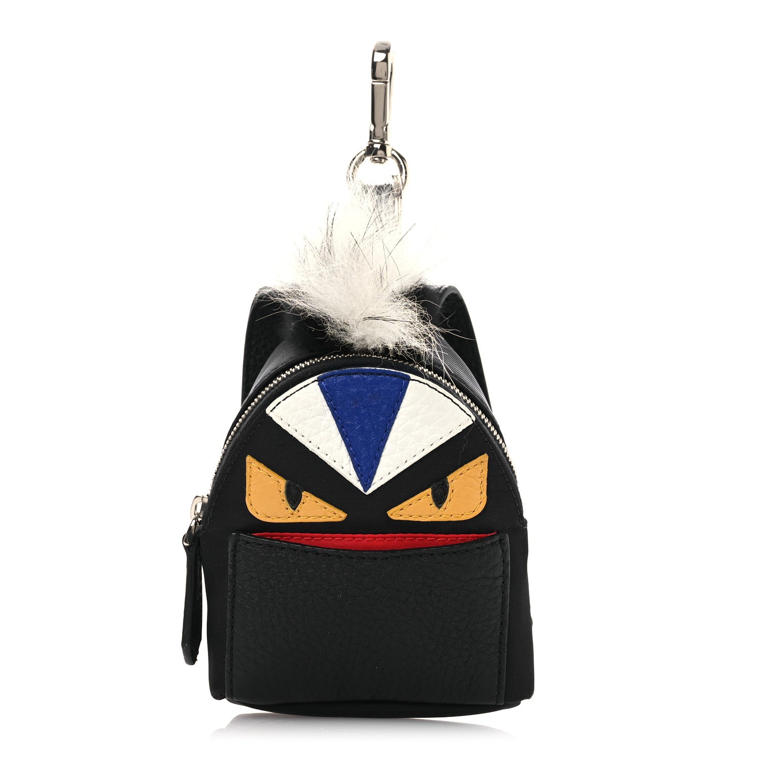fendi mini fur backpack Fendi Nylon Cuoio Romano Nutria Fox Fur Monster Eyes Mini Backpack Charm  Blue Black Multicolor 1830028 – FASHIONPHILE