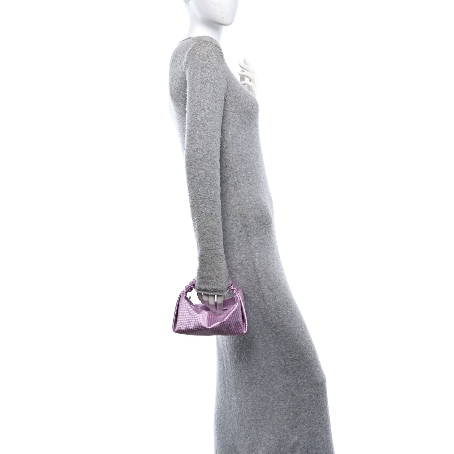 Mesh Crystal Rhinestone Mini Scrunchie Clutch Winsome Orchid