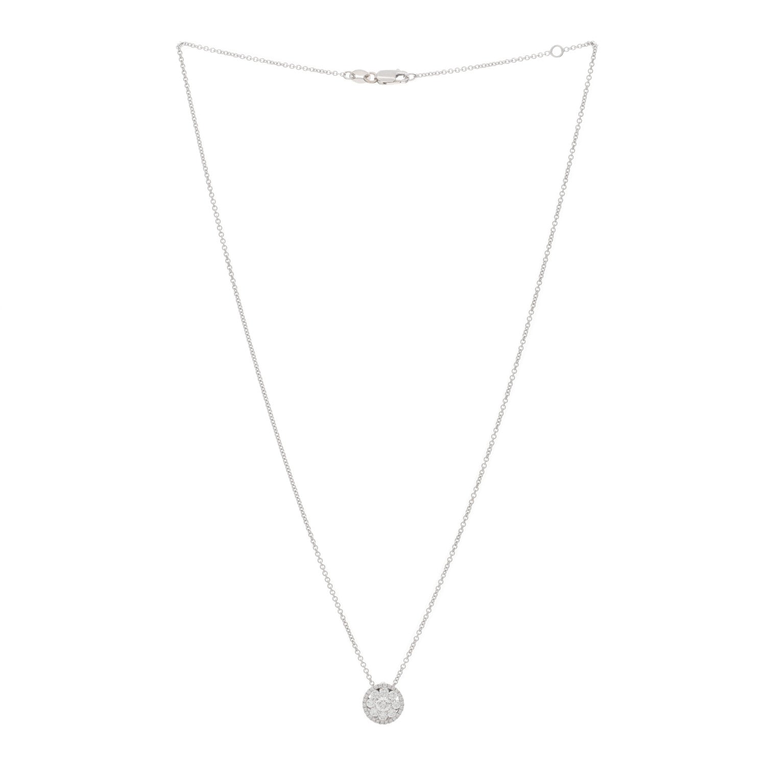 Roberto Coin 18K White Gold Diamond Round Cluster Necklace 2 of 4