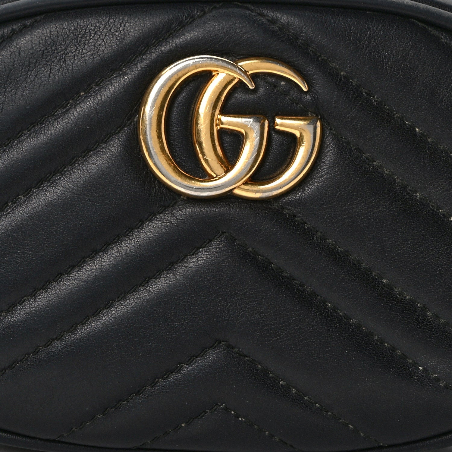 Gucci Calfskin Matelasse GG Marmont Belt Bag 85 34 Black 9 of 15