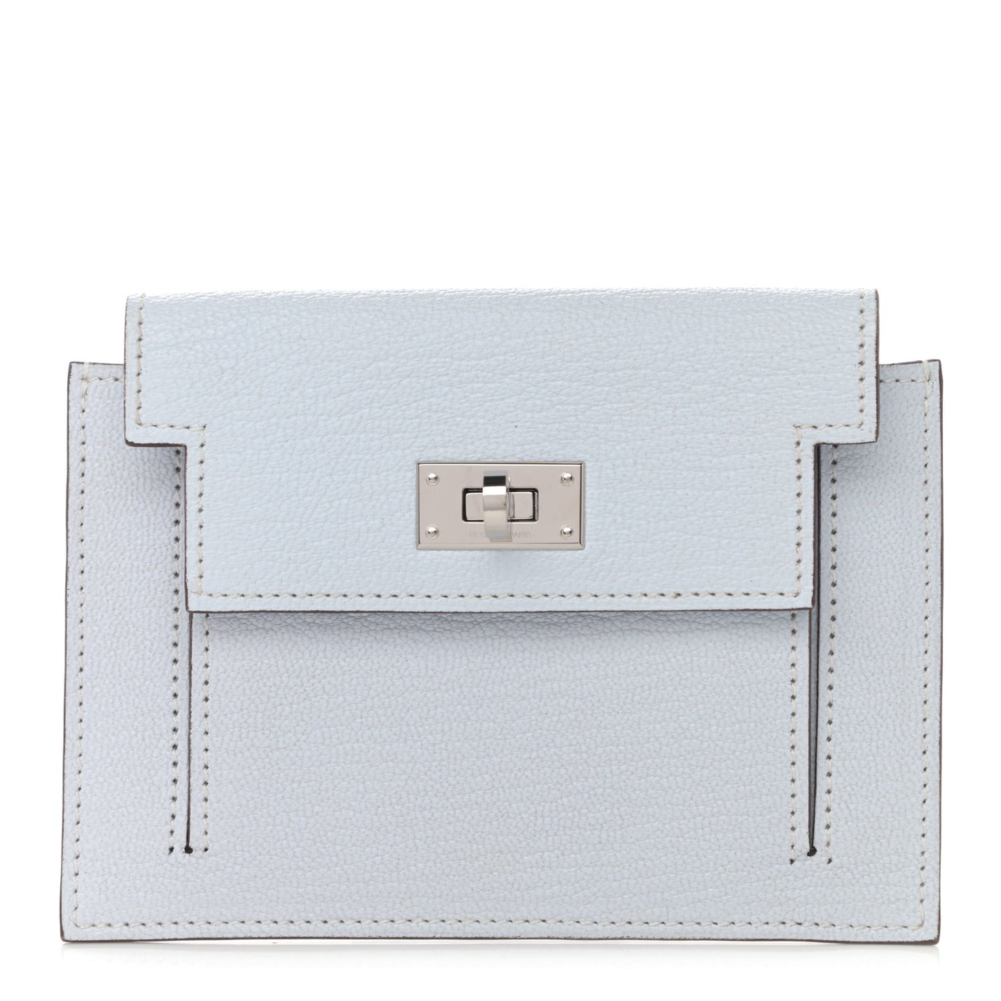 Chevre Mysore Kelly Pocket Compact Wallet Bleu Brume