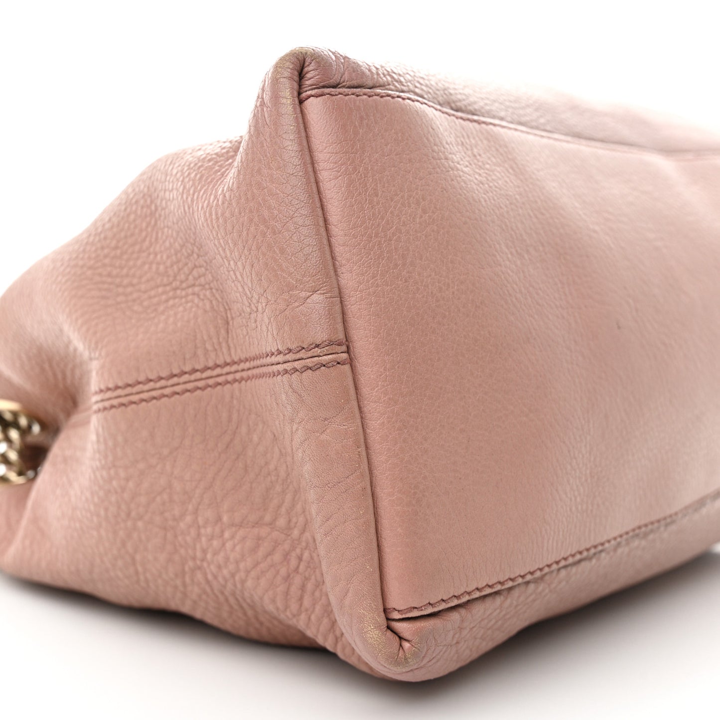 Pebbled Calfskin Medium Soho Chain Shoulder Bag Dark Cipria