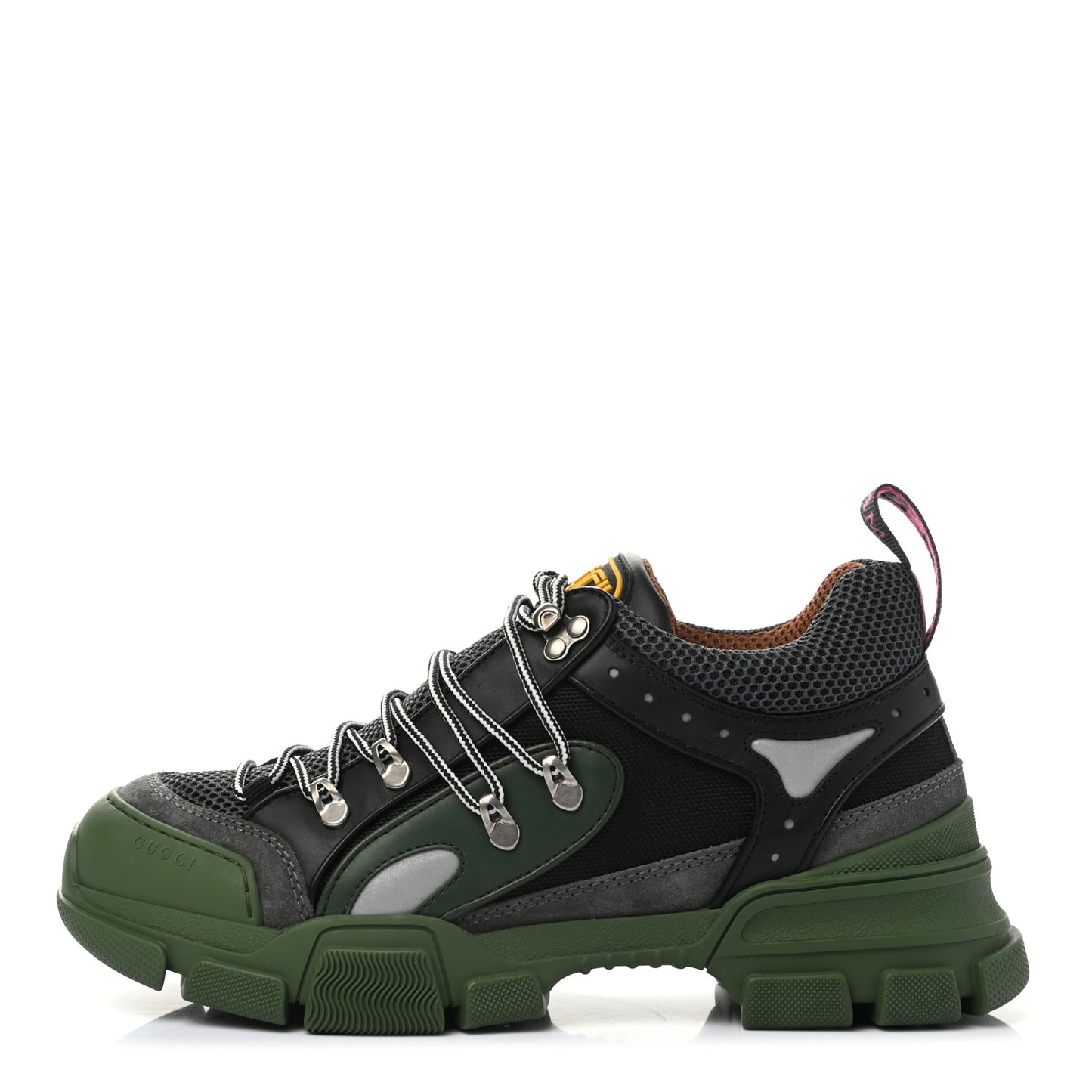 X SEGA Mesh Suede Calfskin Mens Flashtrek Sneakers 8 Loess Black Olive Green