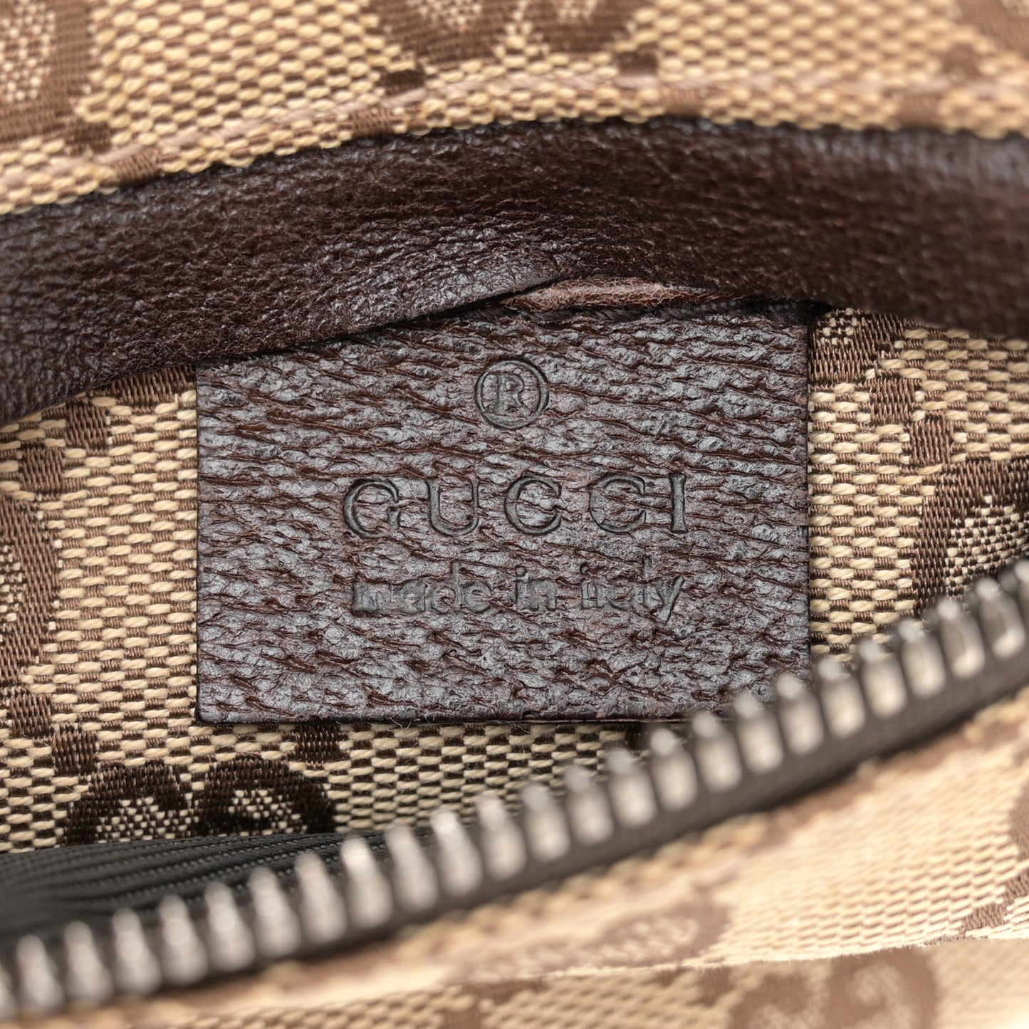 GG Monogram Double Pocket Belt Bag Dark Brown