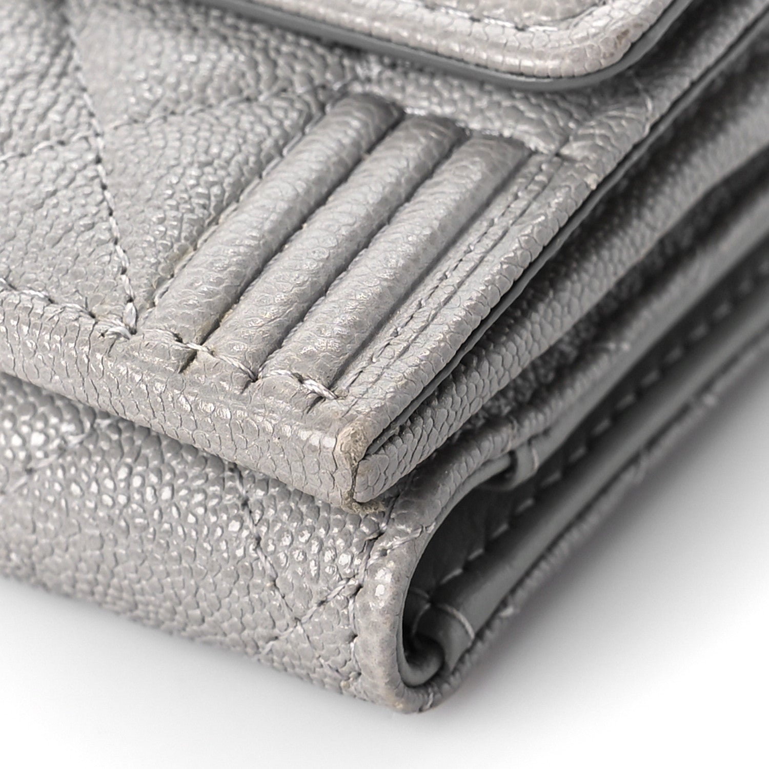 Chanel Caviar Quilted Small Boy Flap Wallet Grey 10 of 11