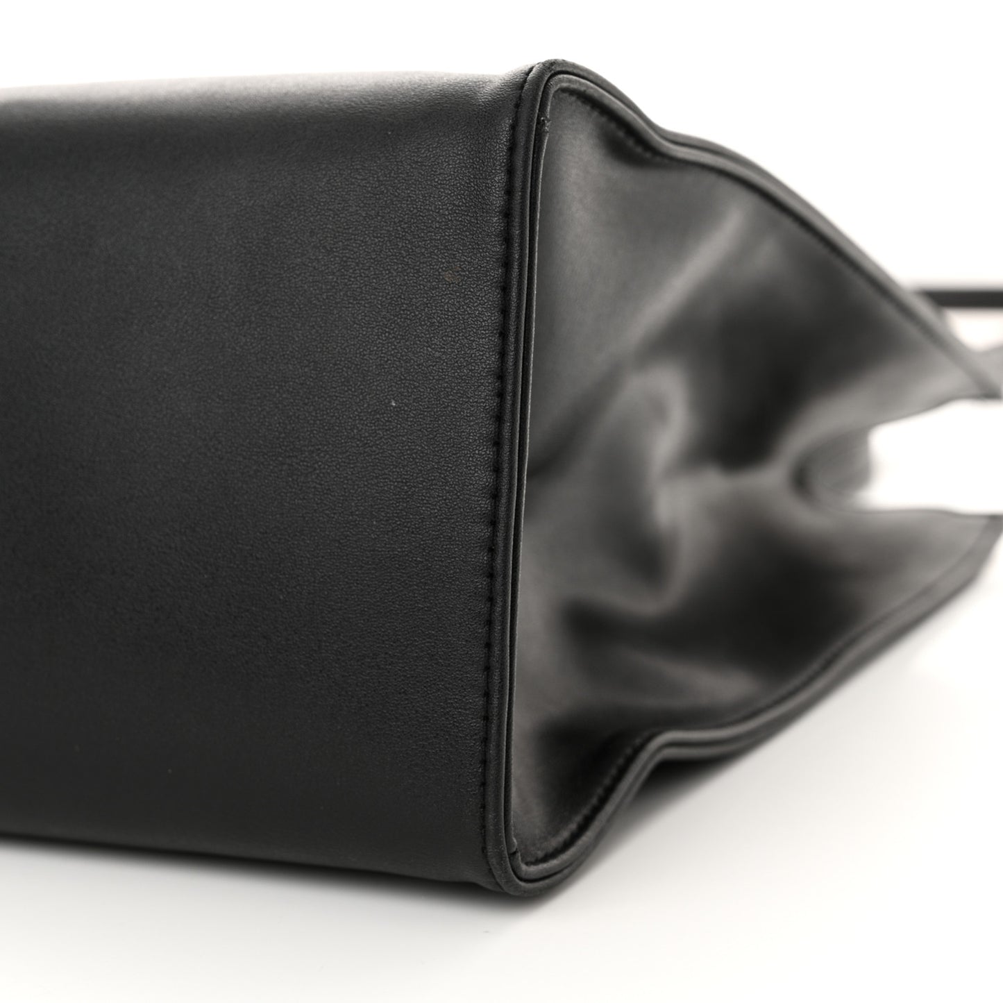 Vegan Leather Medium Shopping Bag Black