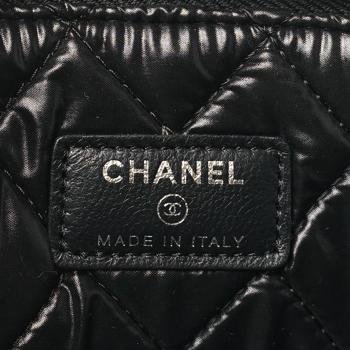 Calfskin Braided Large Cosmetic Case Black