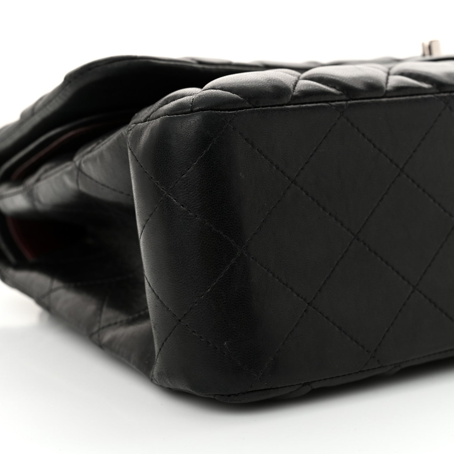 Lambskin Quilted Jumbo Double Flap Black