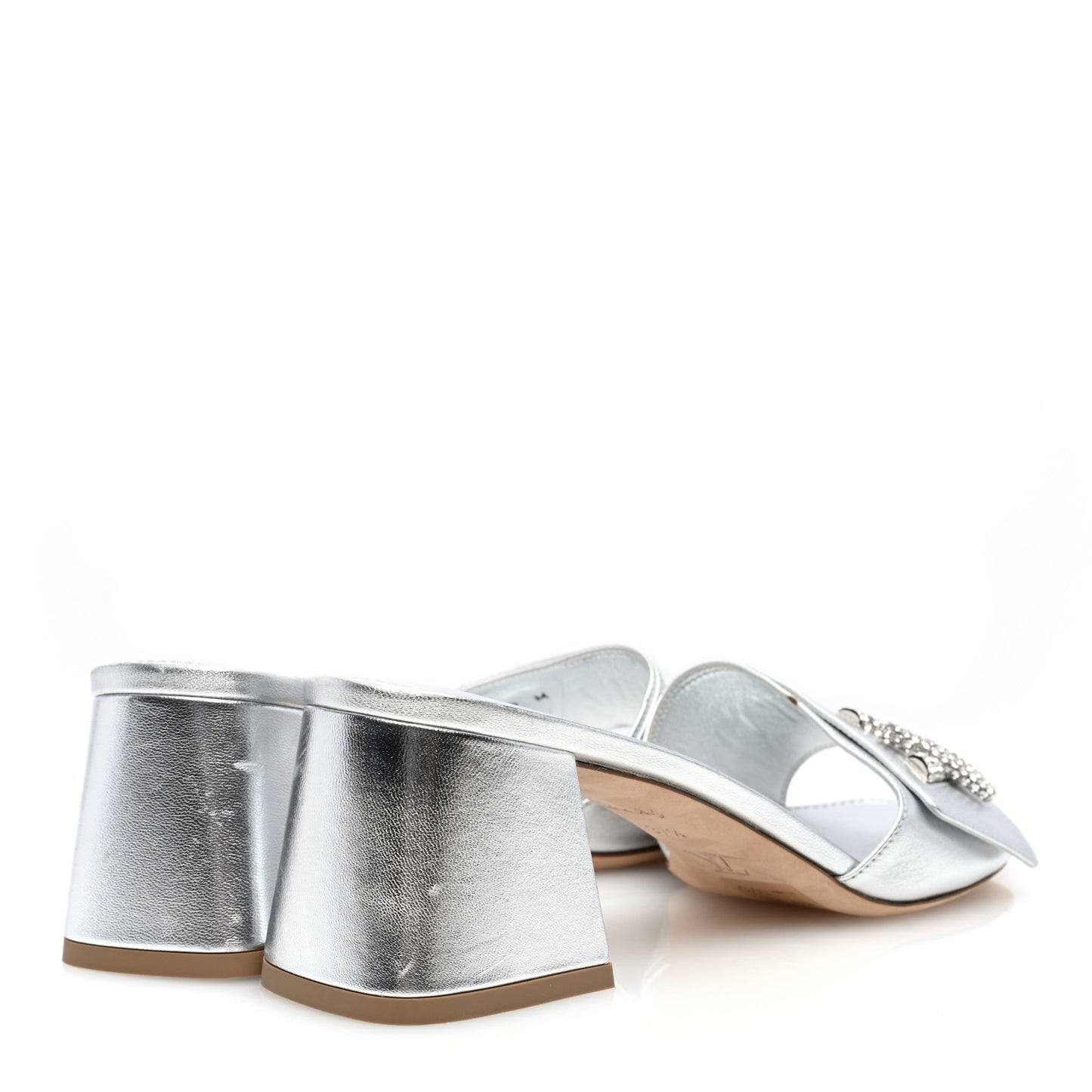 Metallic Calfskin Shake Platform Sandal 37.5 Silver