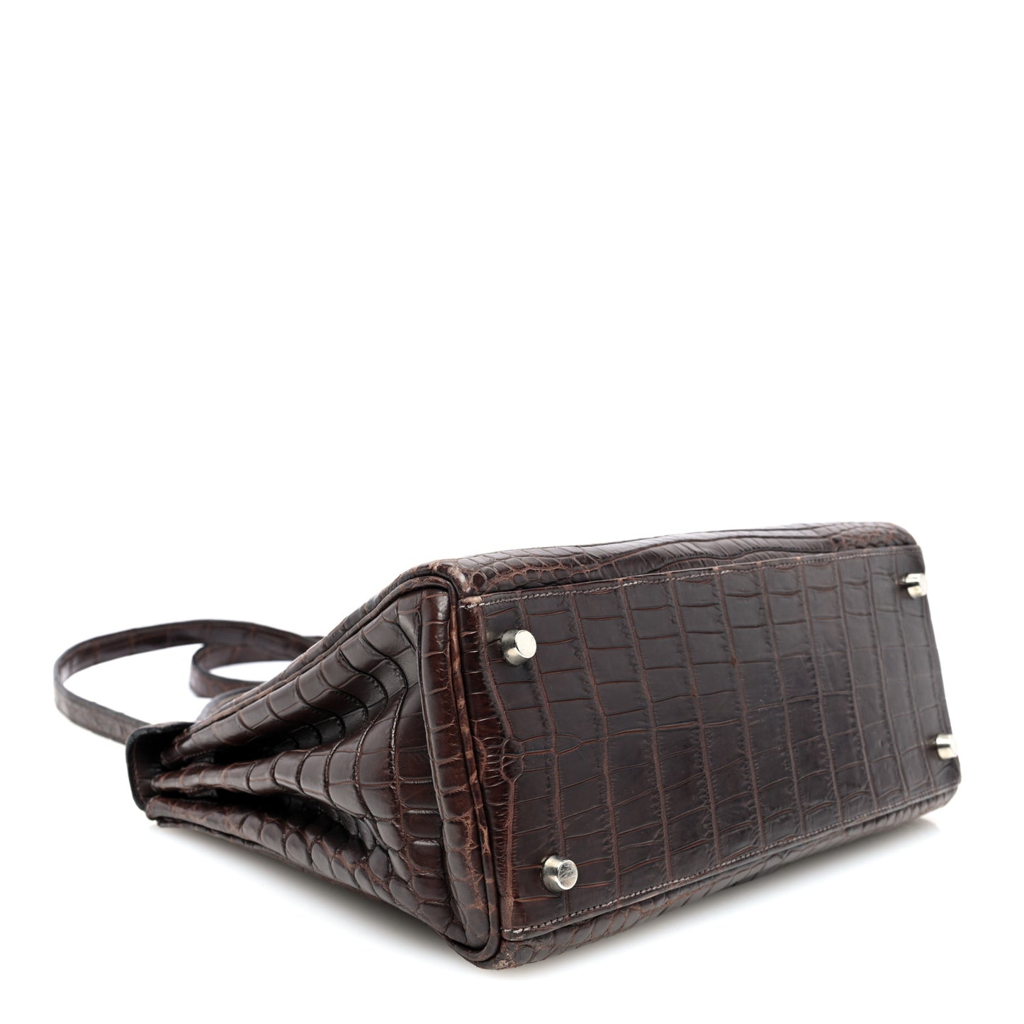 Matte Niloticus Crocodile Kelly Retourne 28 Havane