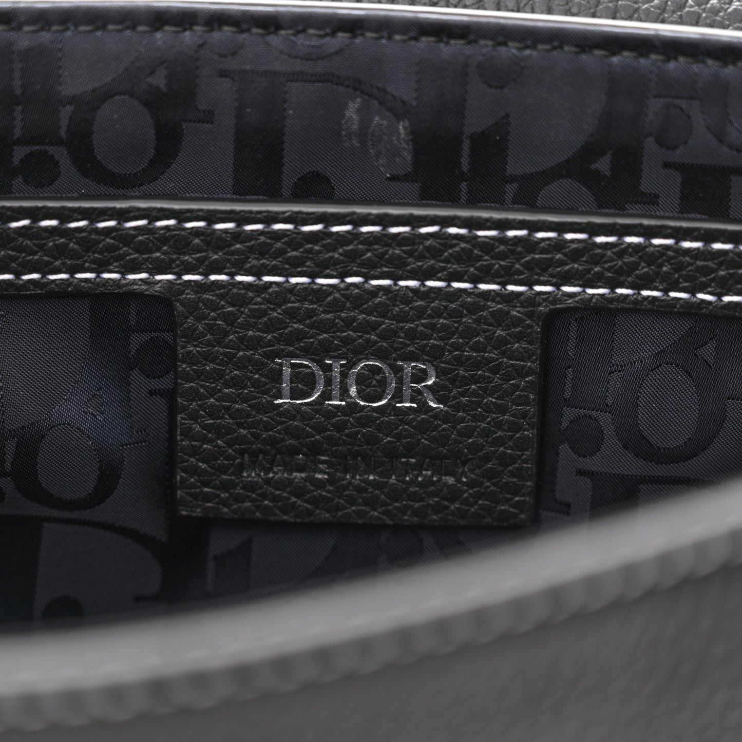 Grained Calfskin Saddle Pouch With Strap Black
