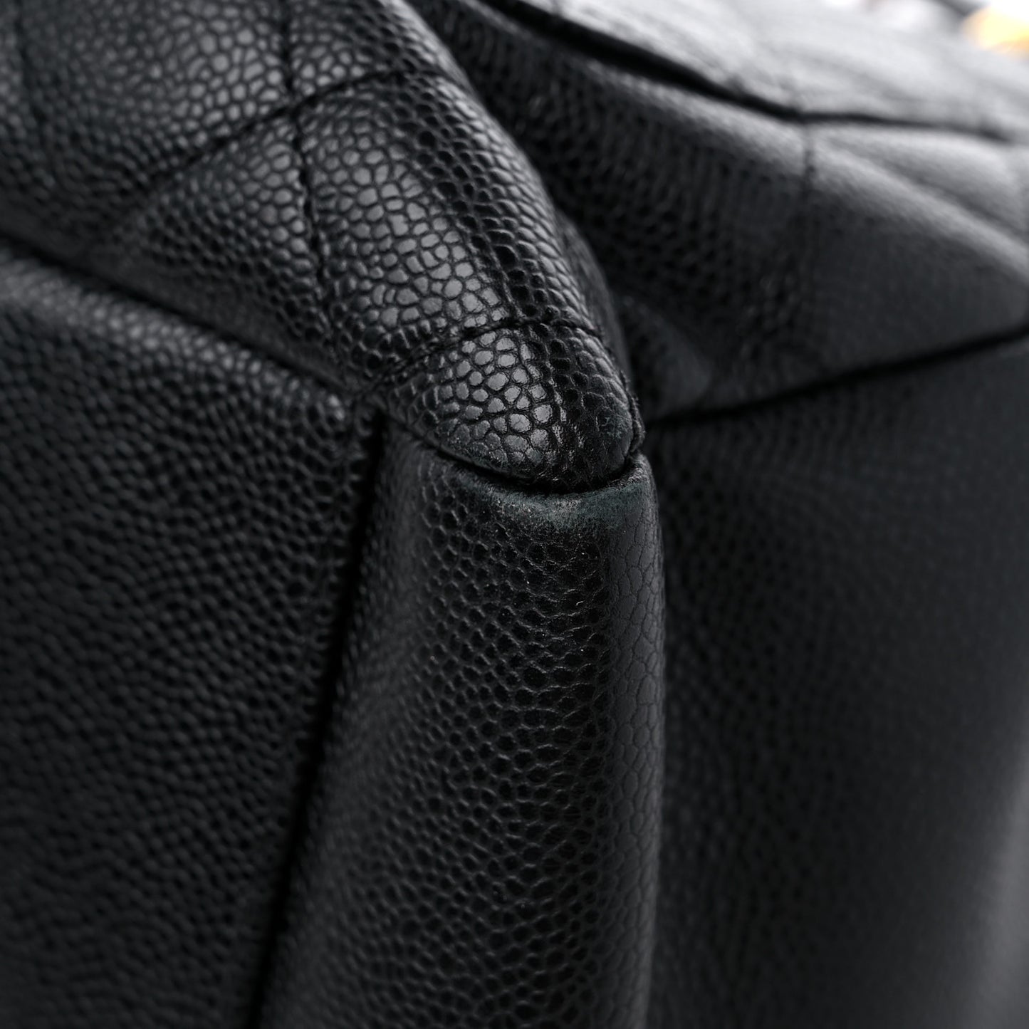 Caviar Quilted Grand Shopping Tote GST Black