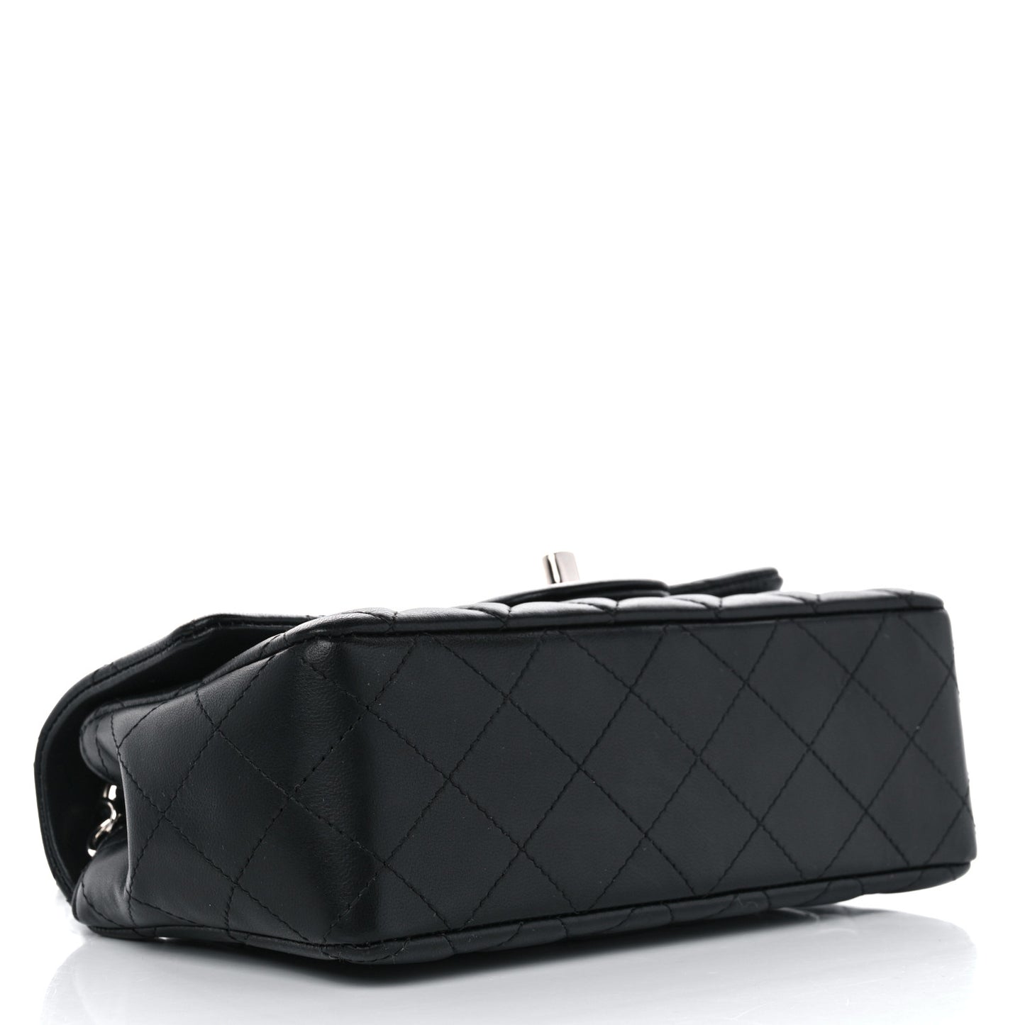 Lambskin Quilted Mini Rectangular Flap Black