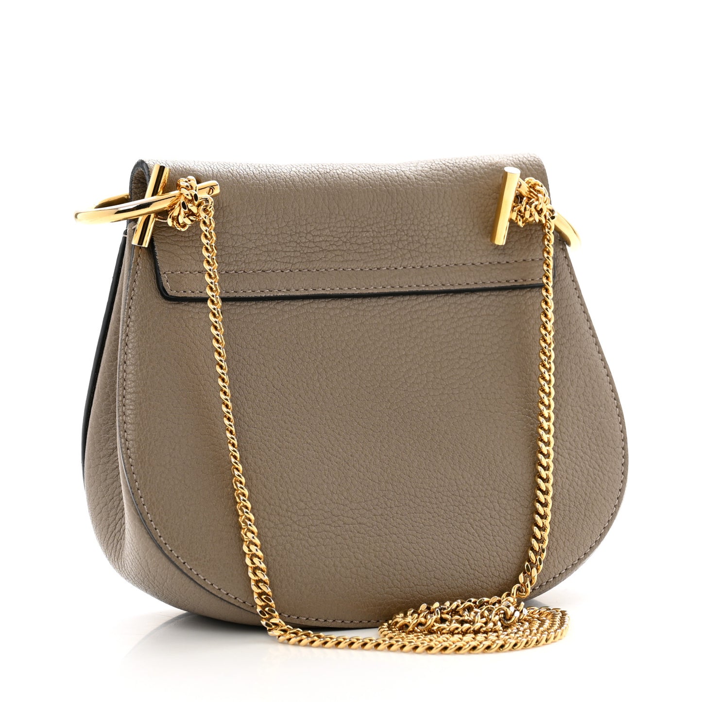 Grained Lambskin Mini Drew Shoulder Bag Motty Grey