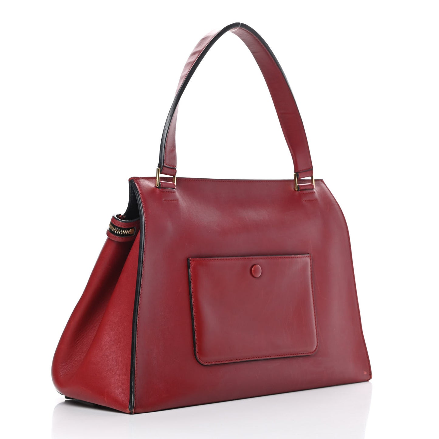 Smooth Calfskin Medium Edge Shoulder Bag Red
