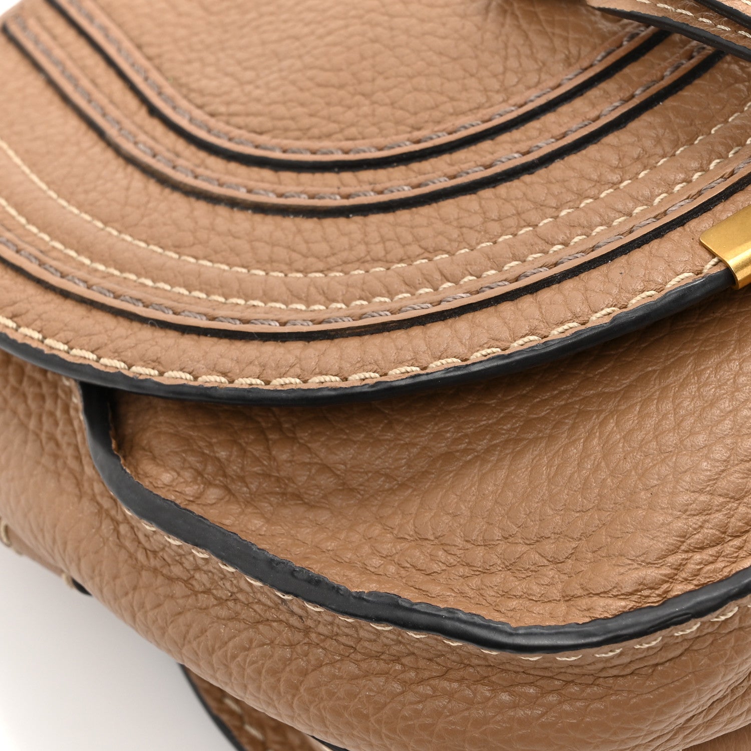 Chloe Grained Calfskin Small Marcie Saddle Bag Nut 10 of 13