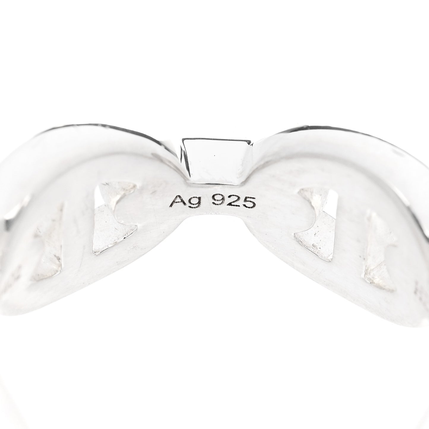 Sterling Silver PM Chaine d'Ancre Enchainee Band Ring 51 5.75