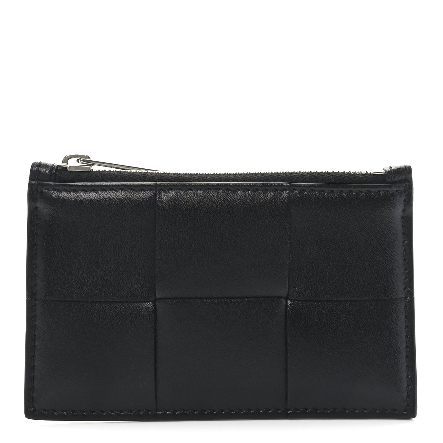 Nappa Maxi Intrecciato Zip Card Holder Black