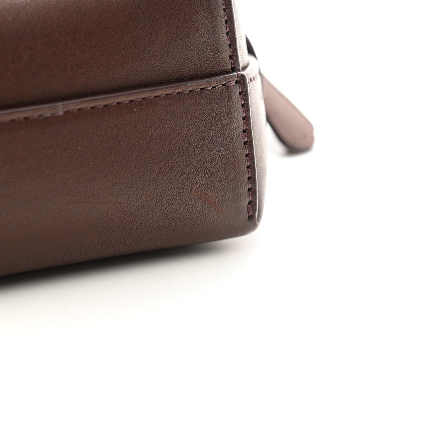 Polished Saddle Calfskin Ellie Clutch Burgundy