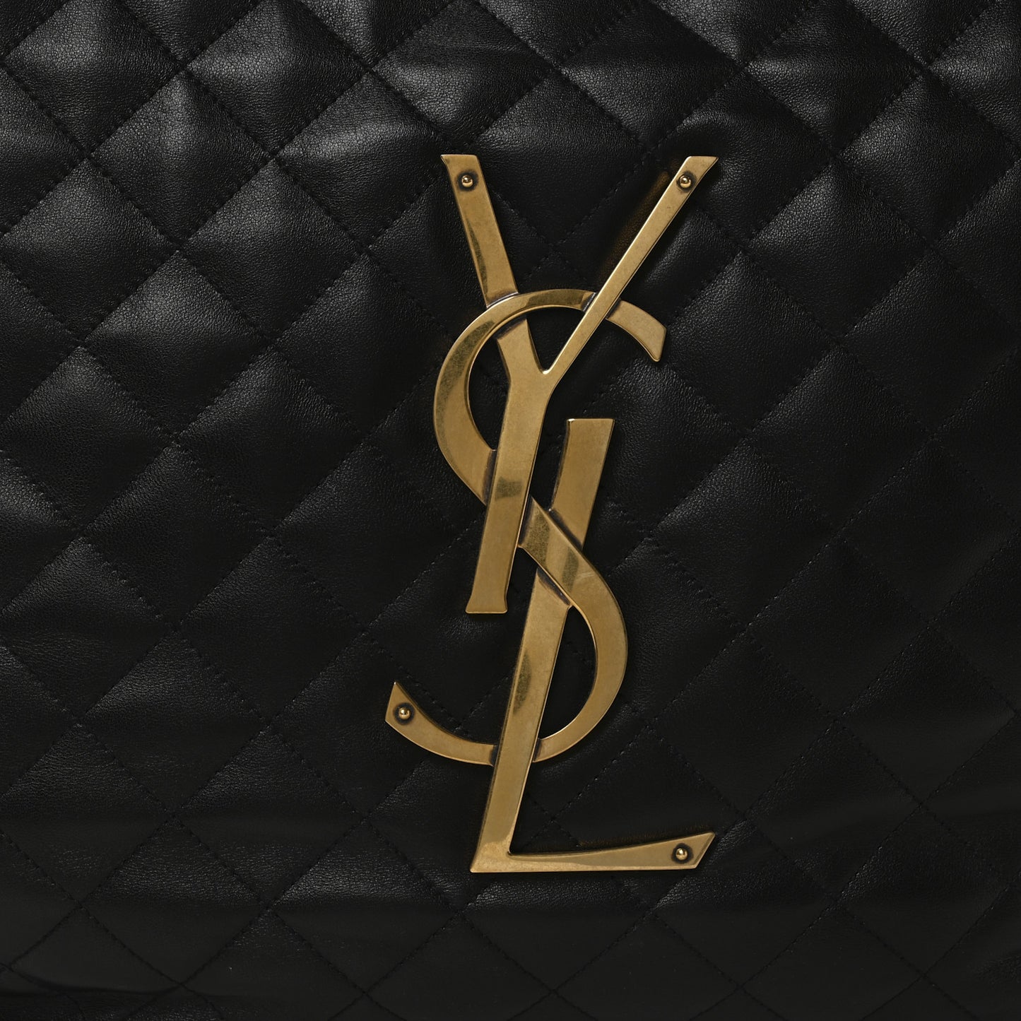 Lambskin Quilted Maxi Icare Shopping Tote Black