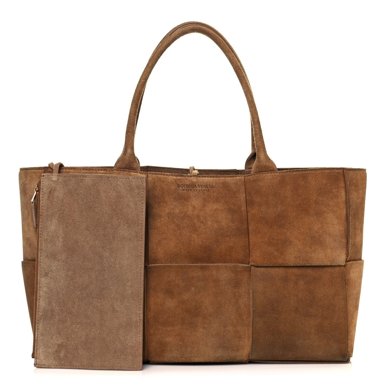 Bottega Veneta Suede Maxi Intrecciato Small Arco Tote 891336