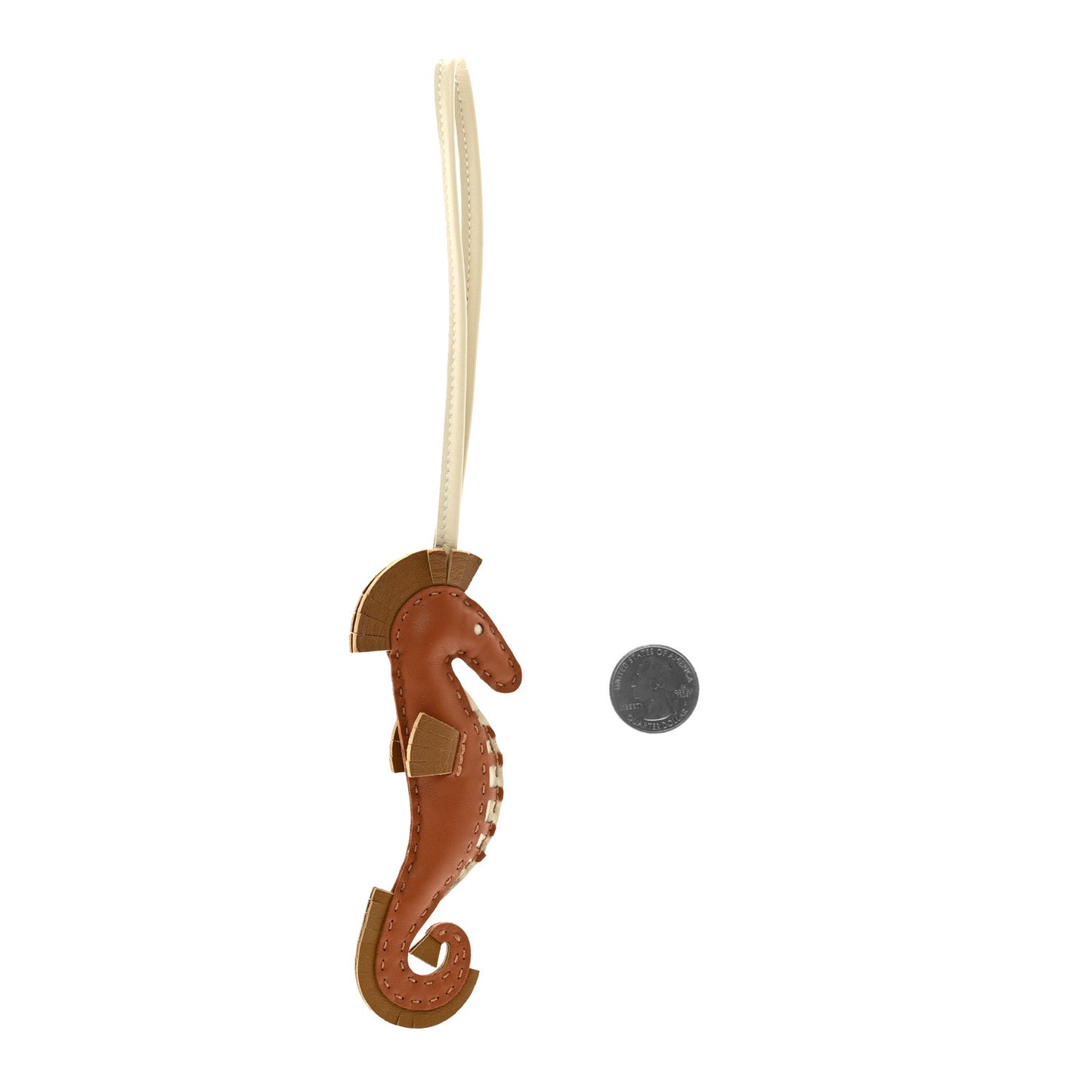 Milo Lambskin Hippo Bag Charm Gold Kraft Craie