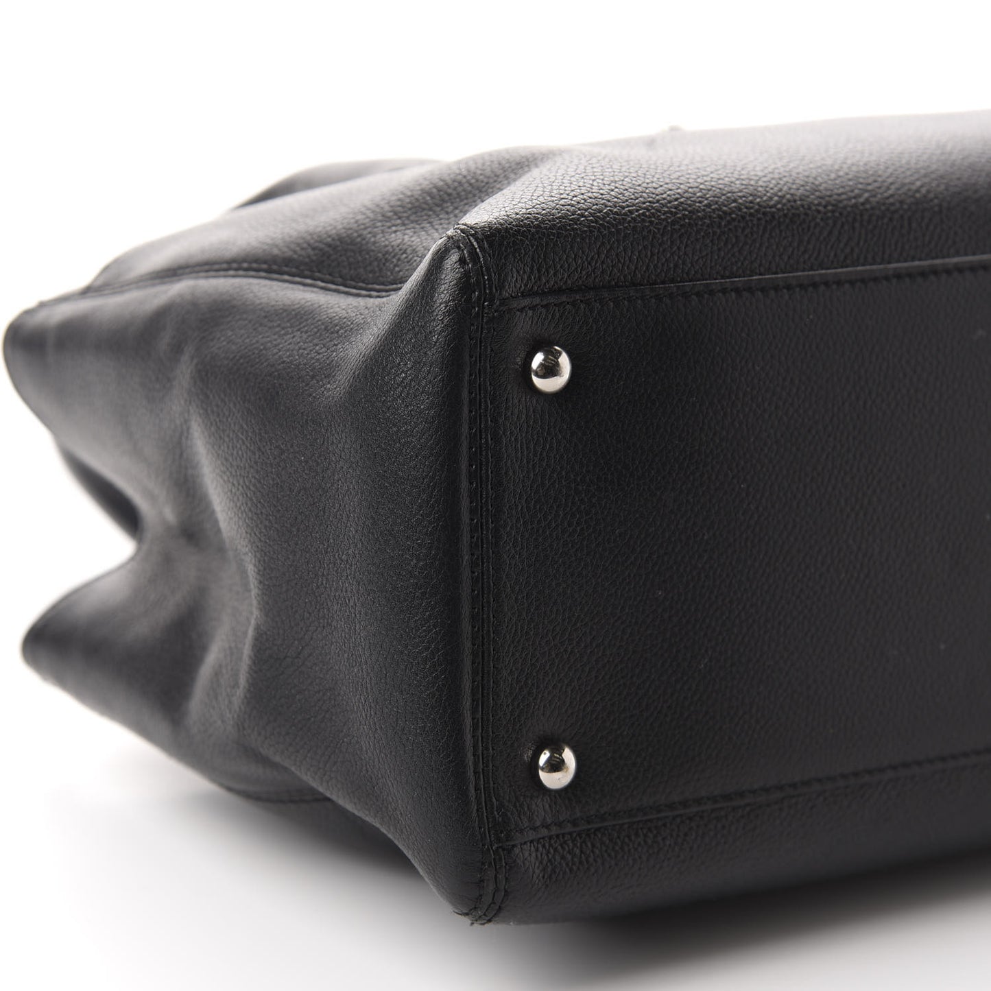 Calfskin Small Cerf Executive Shopper Tote Black