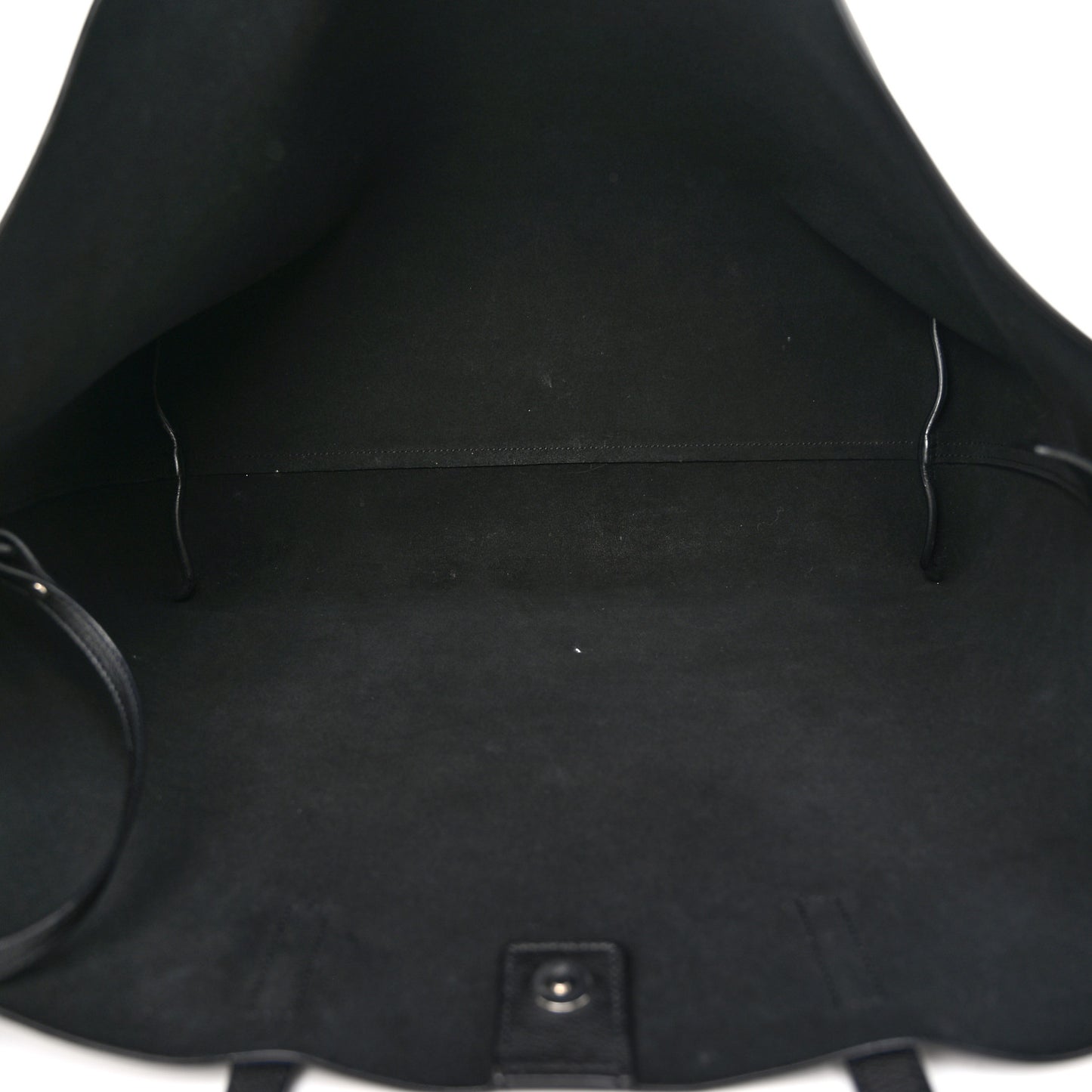 Calfskin Large Fringe Shopping Tote Black