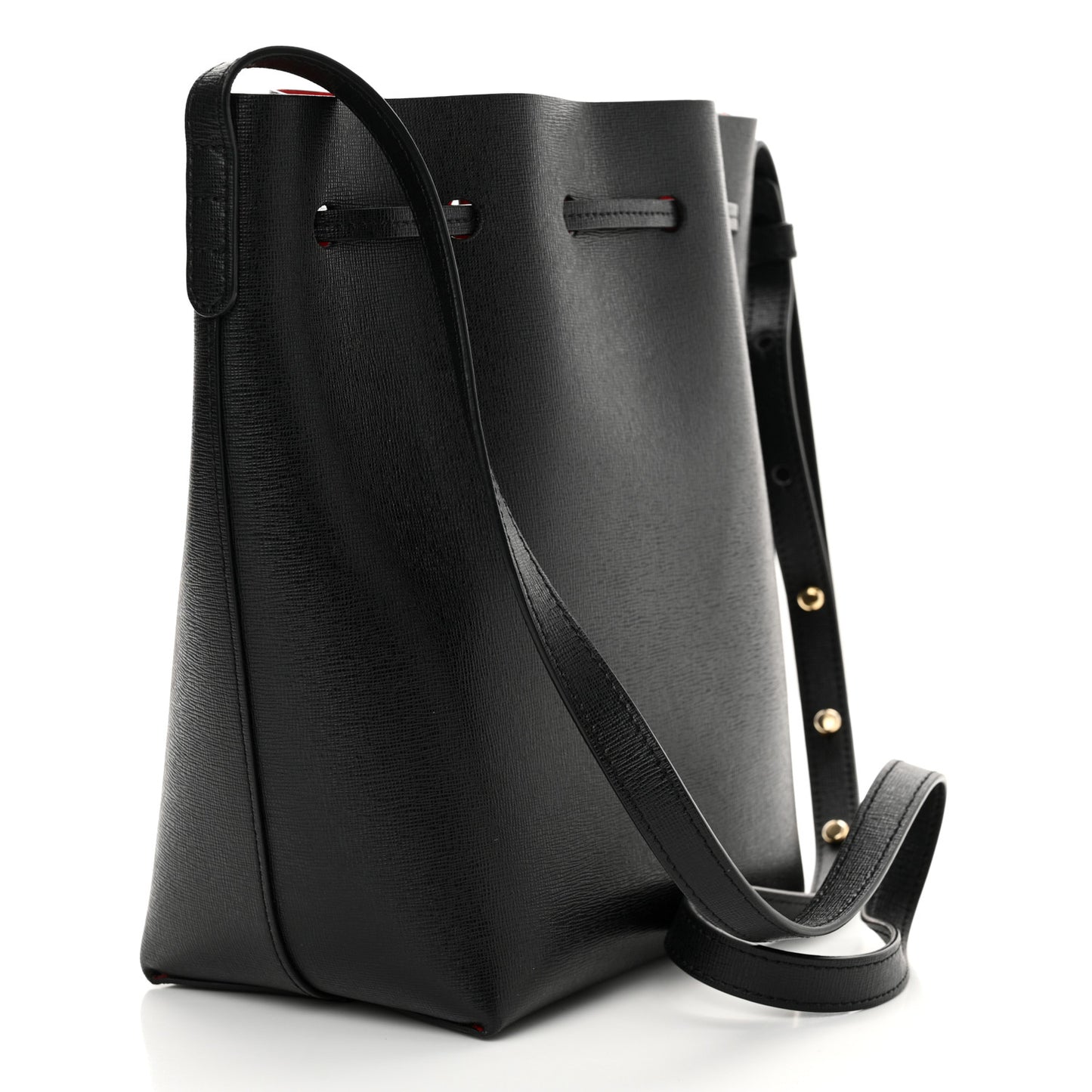 Calfskin Mini Bucket Bag Black Flamma