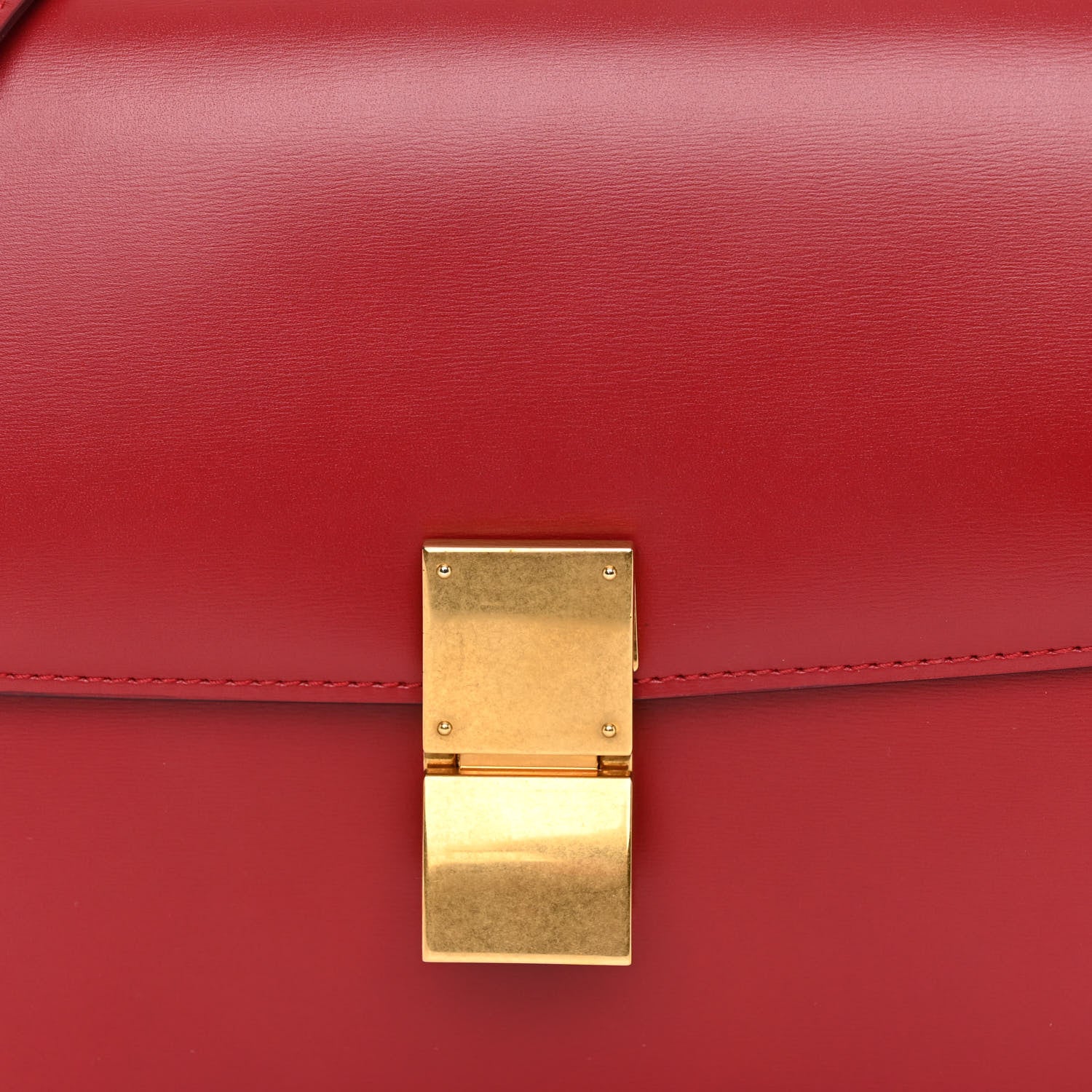 Celine Box Calfskin Medium Classic Box Flap Bag Red 7 of 10