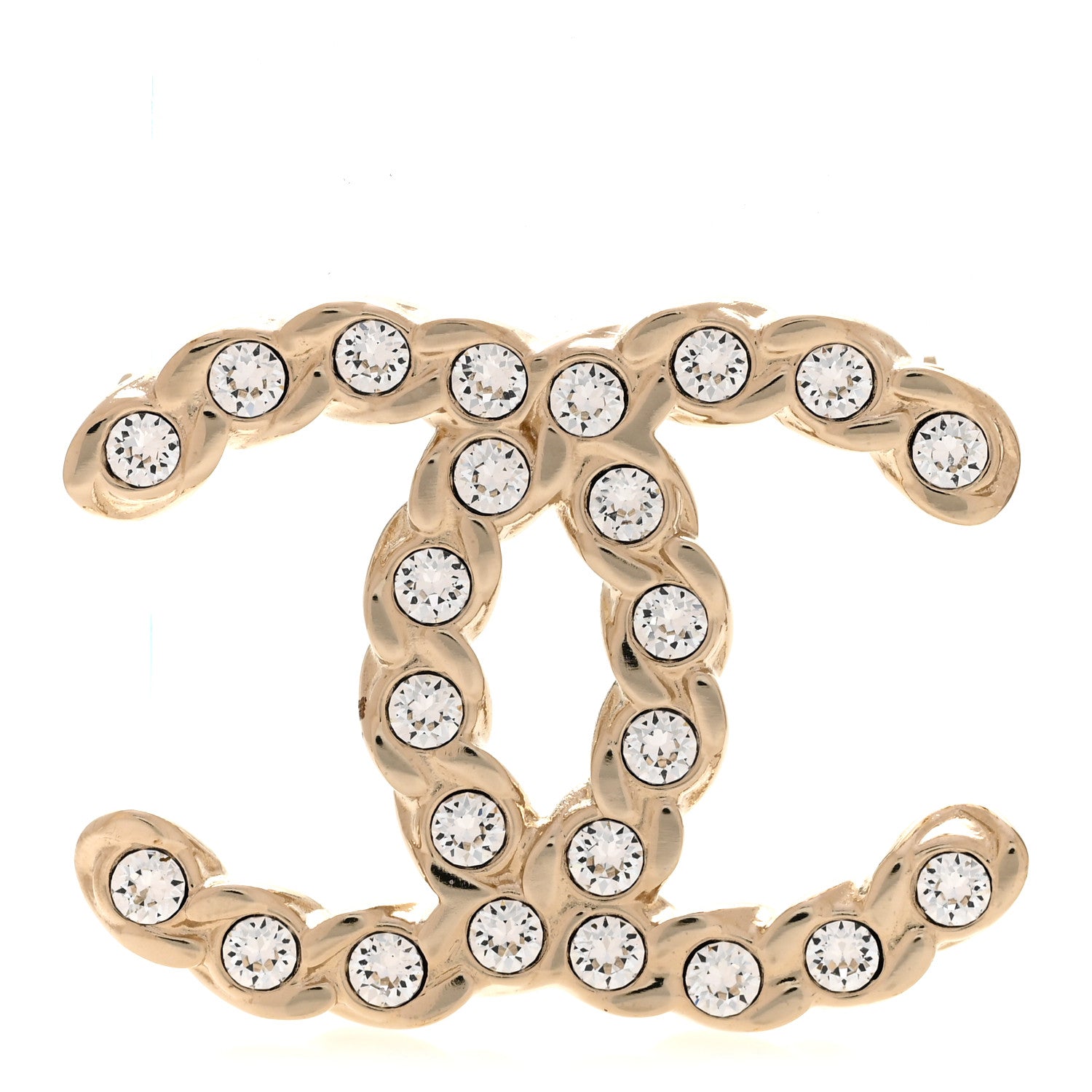 Chanel Crystal Pearls Coronation CC Brooch Gold 1888908 – FASHIONPHILE