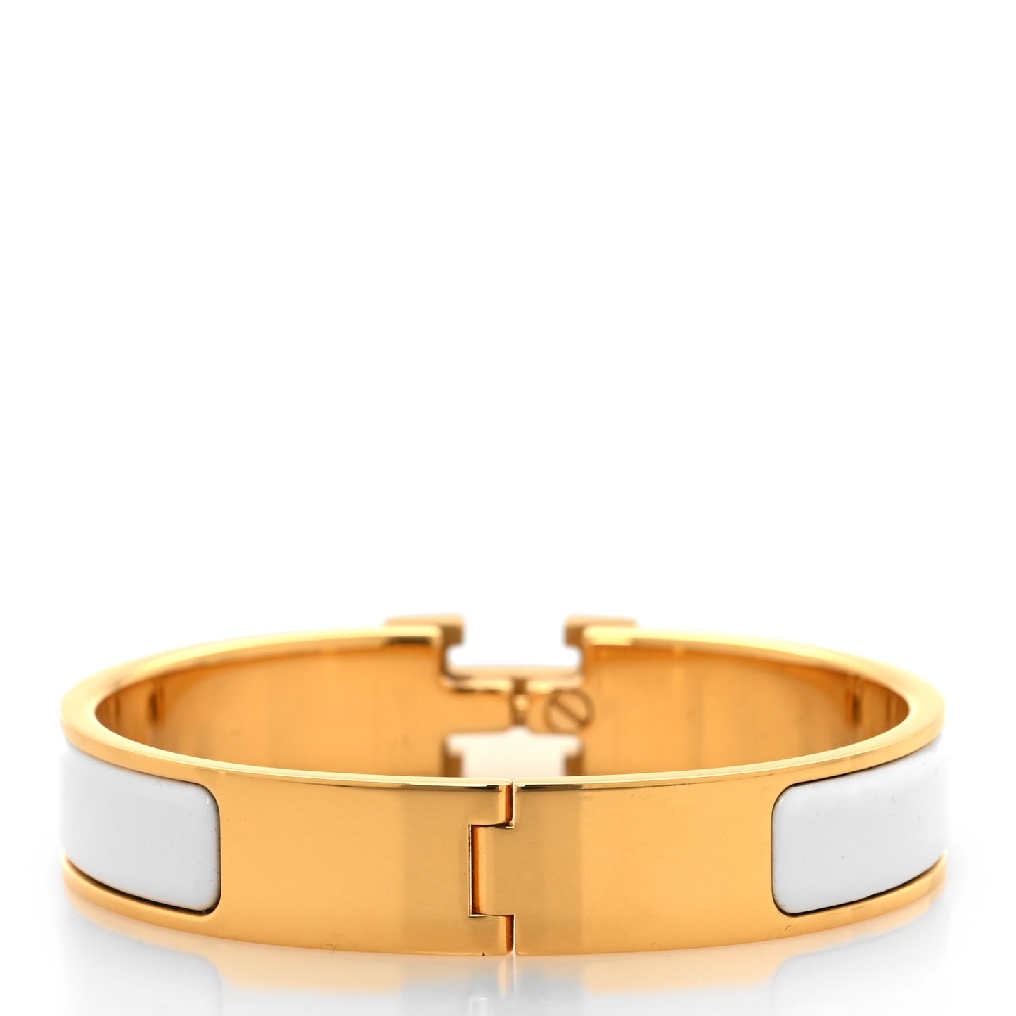 Enamel Narrow Clic Clac H Bracelet PM White