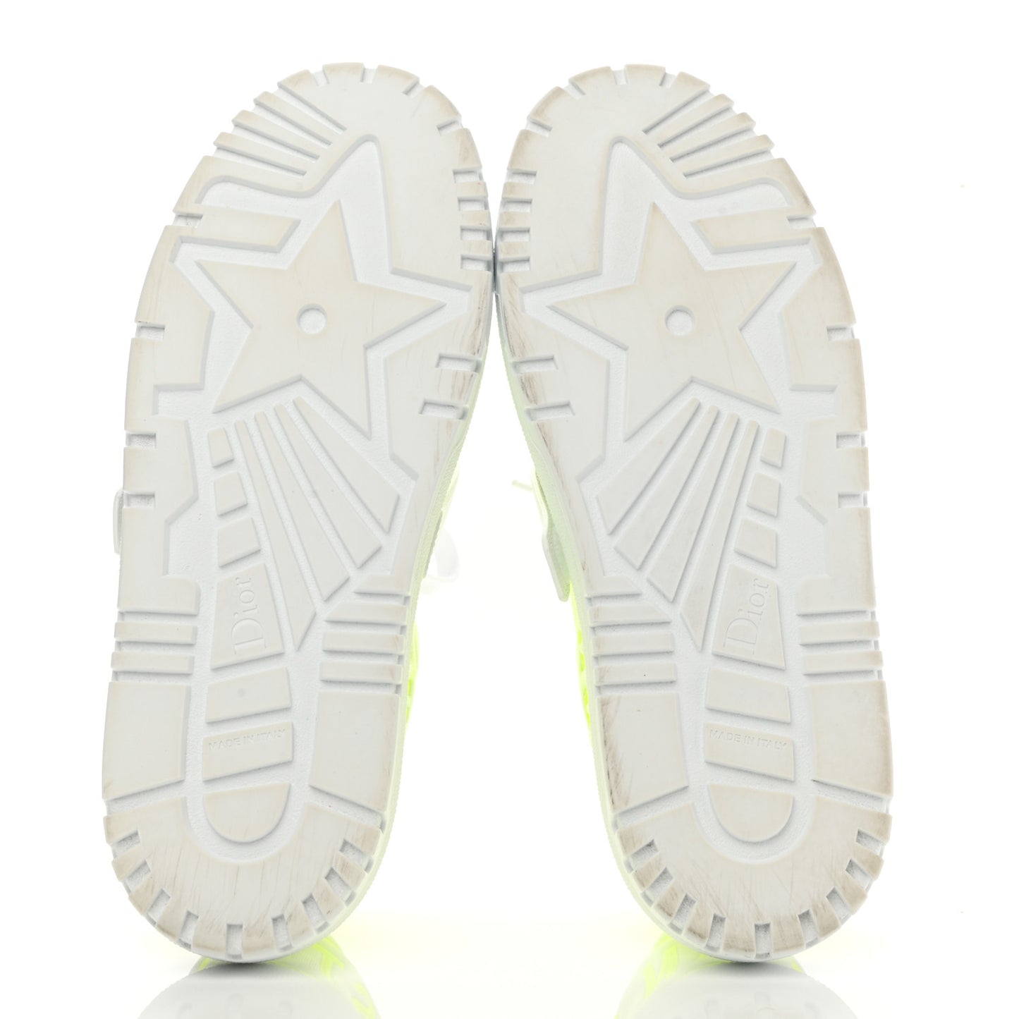 Reflective Fabric Shaded Dior-ID Platform Sneakers 38 Yellow Fluo