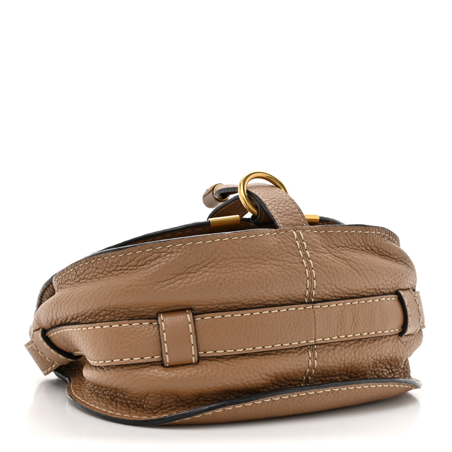 Grained Calfskin Small Marcie Saddle Bag Nut