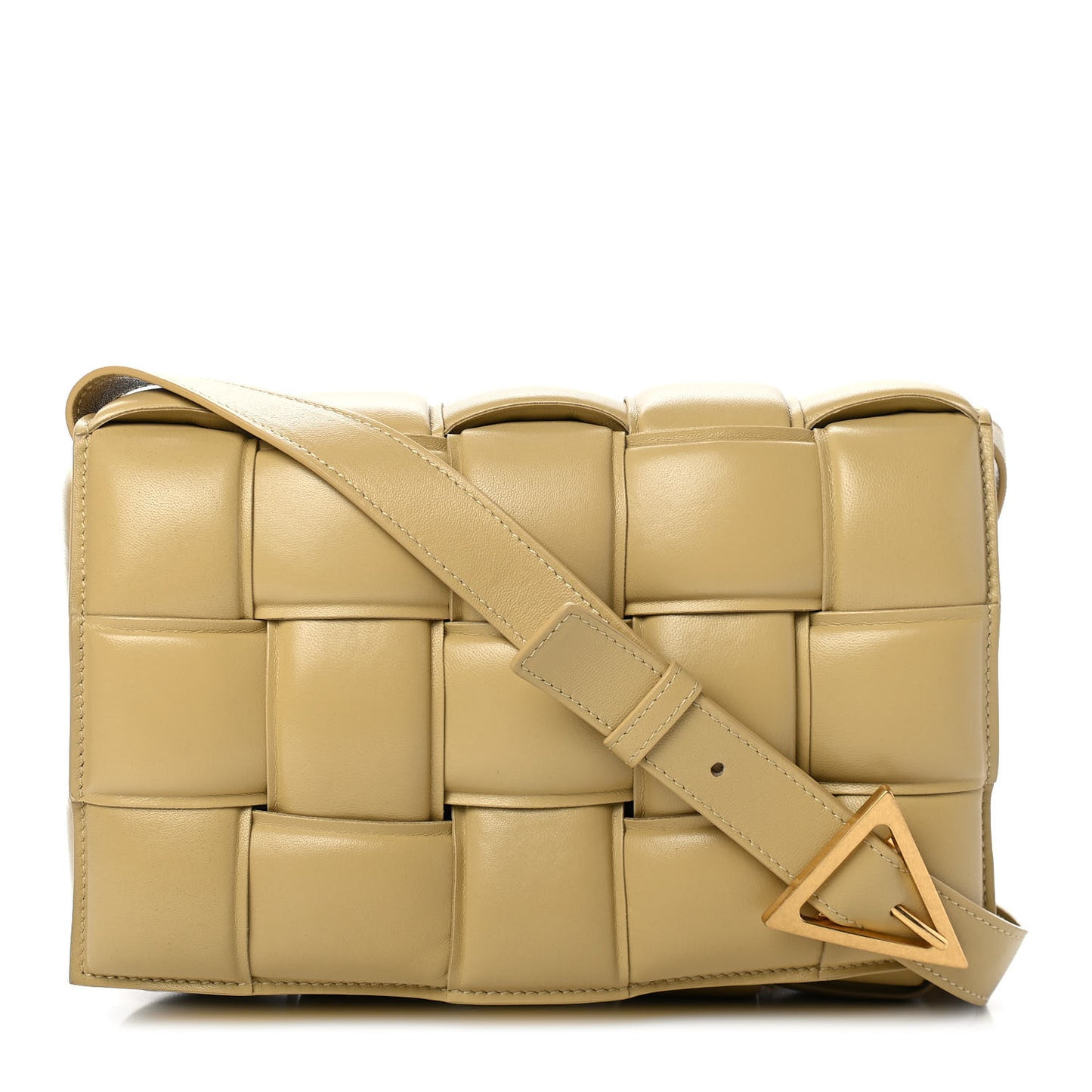 Nappa Maxi Intreccio Padded Cassette Crossbody Bag Tapioca