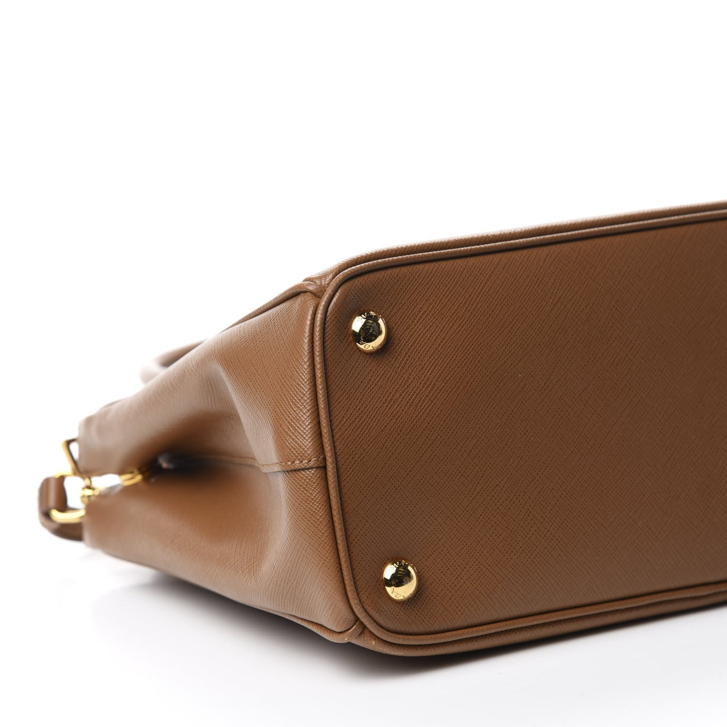 Saffiano Small Galleria Double Zip Tote Caramel