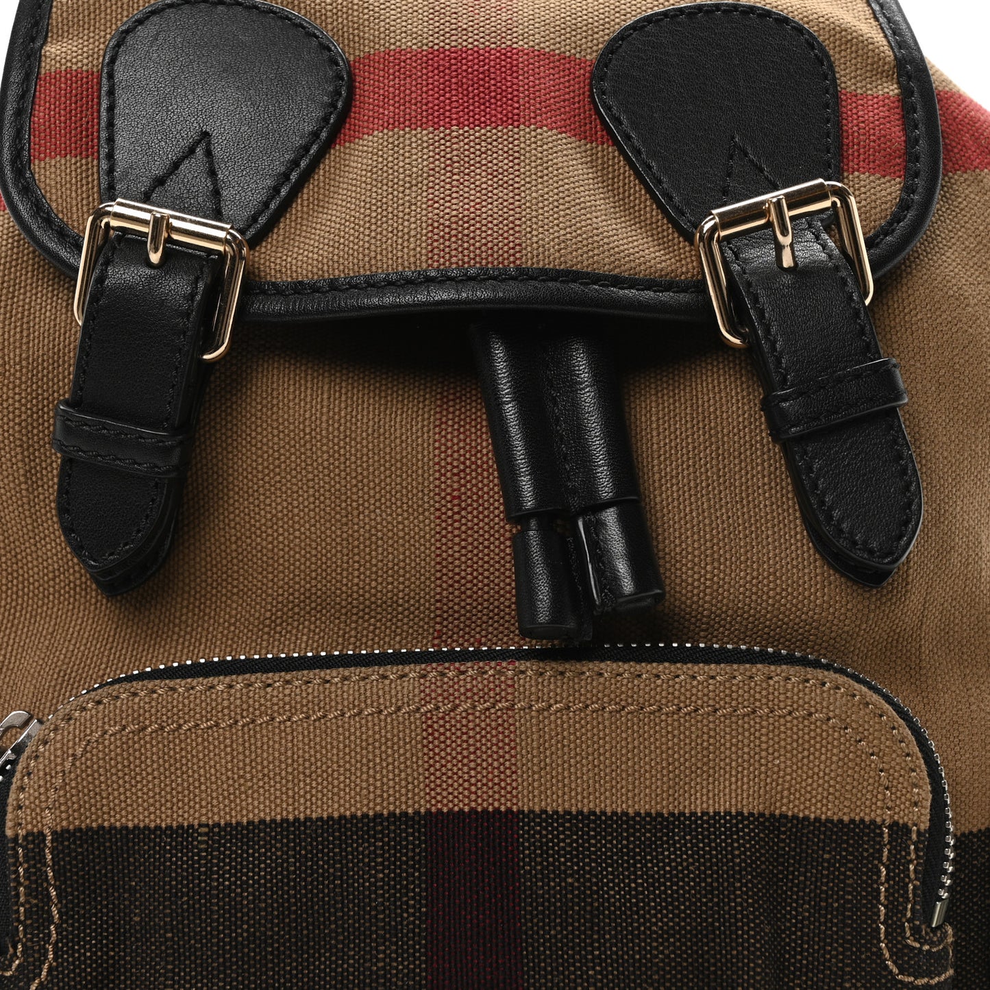 Canvas Mega Check Medium Rucksack Backpack Black