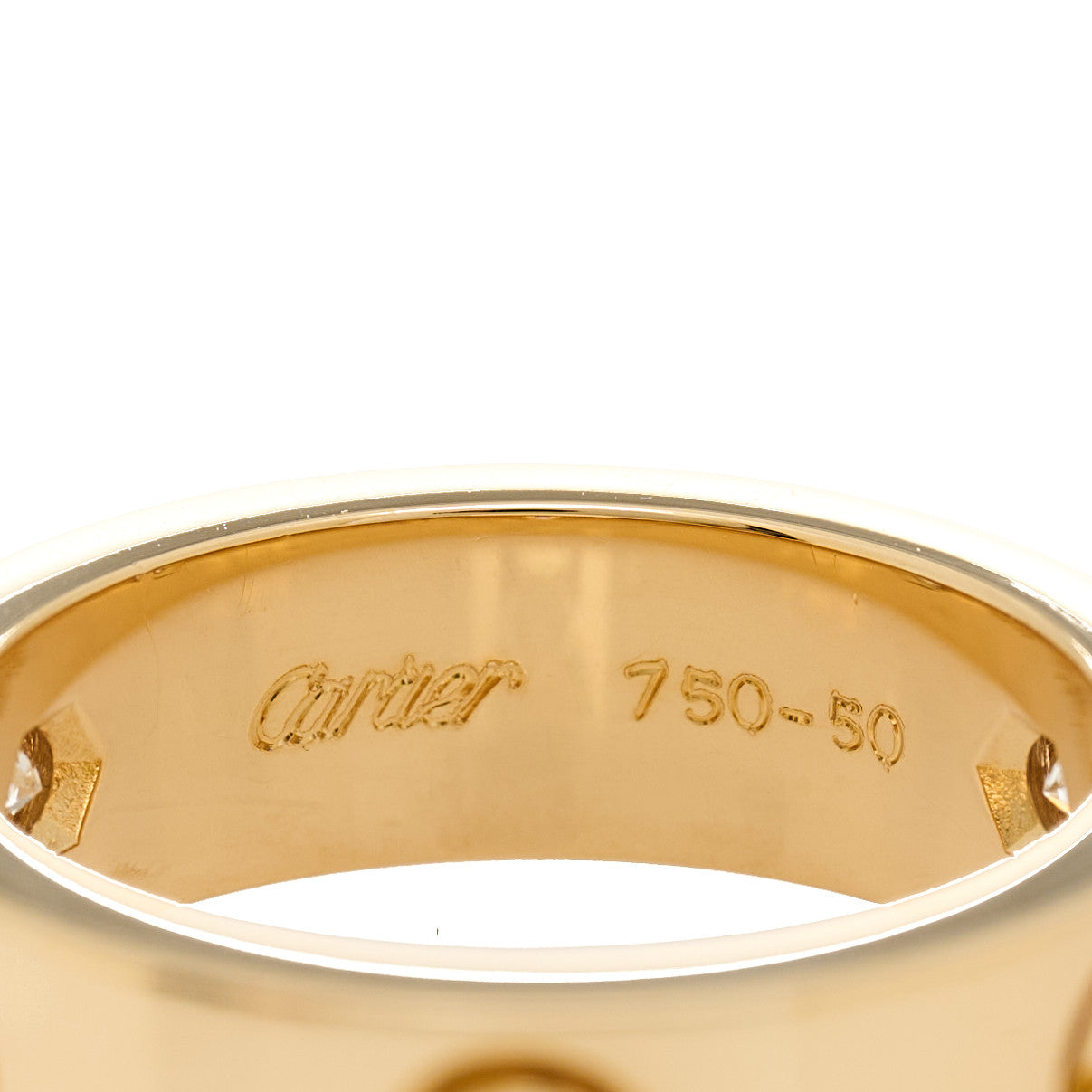Cartier 18K Yellow Gold 3 Diamond 5.5mm LOVE Ring 50 5.25 4 of 6