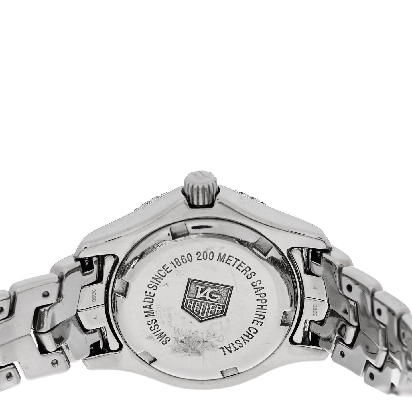 Stainless Steel Diamond 27mm Link Quartz Watch Black WJ1318-0